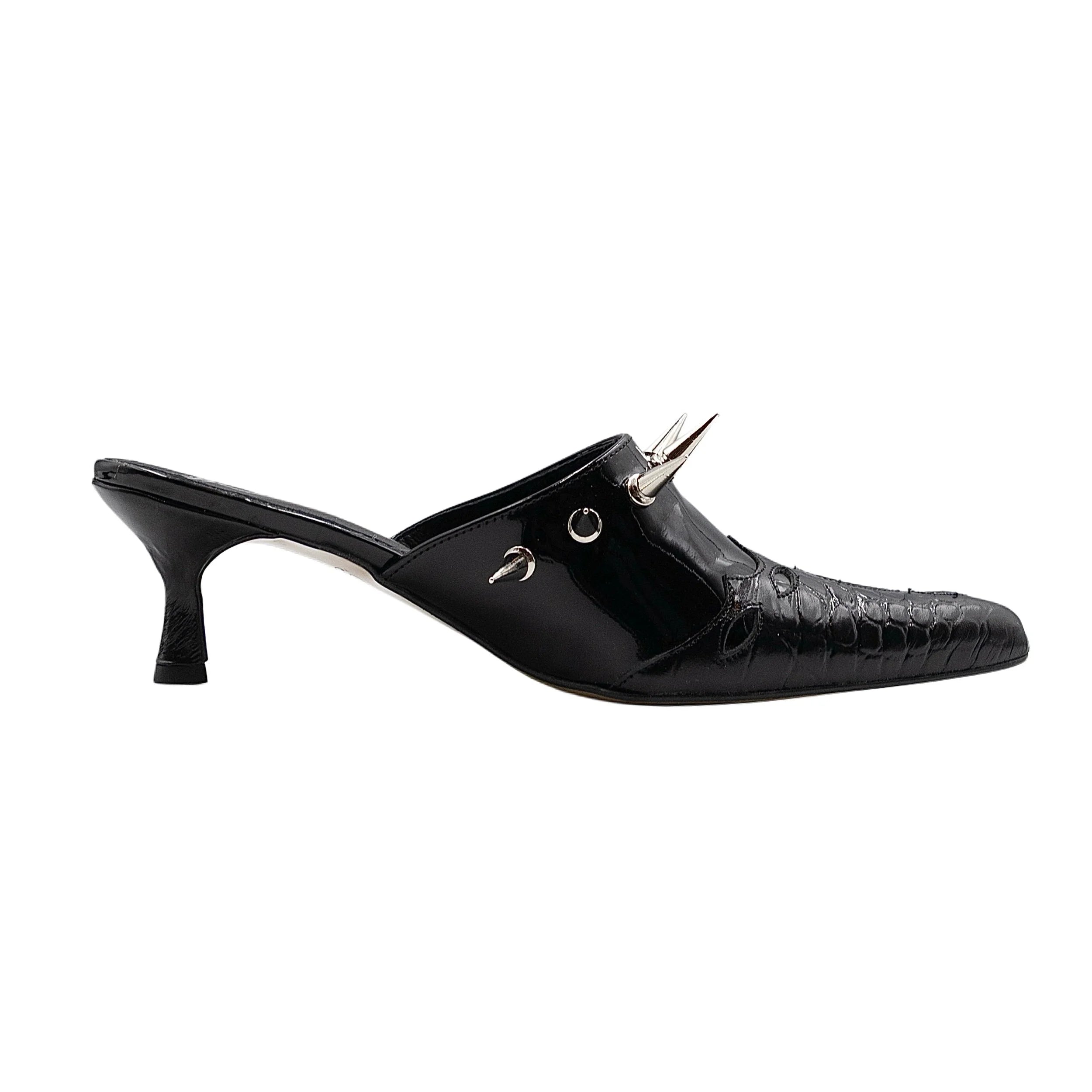 Black kitten mules