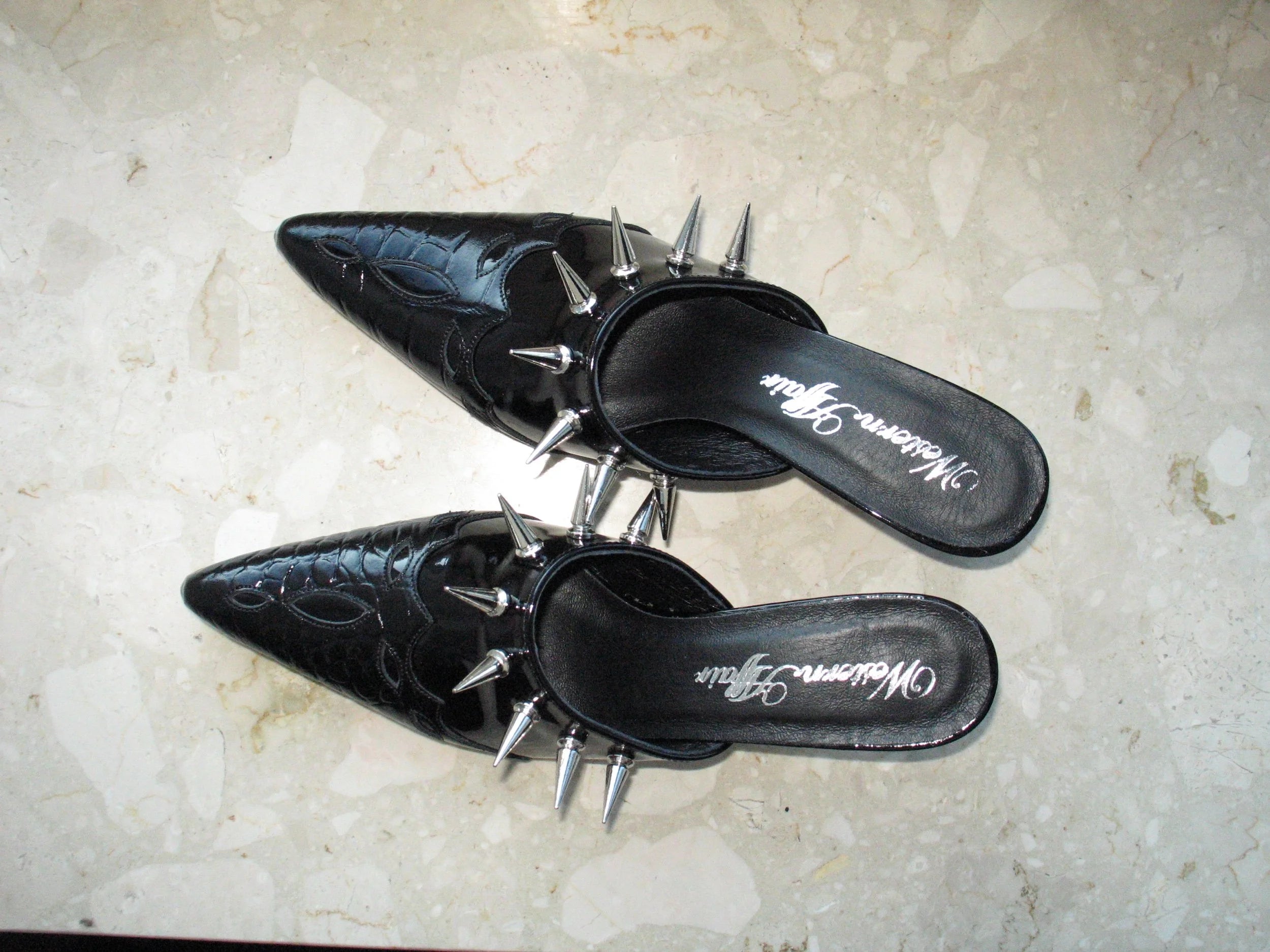 Black kitten mules