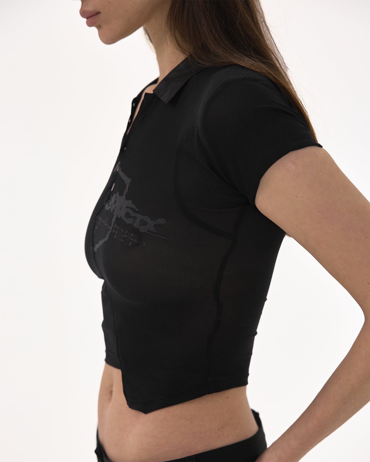 Asymmetric half sleeve shirt