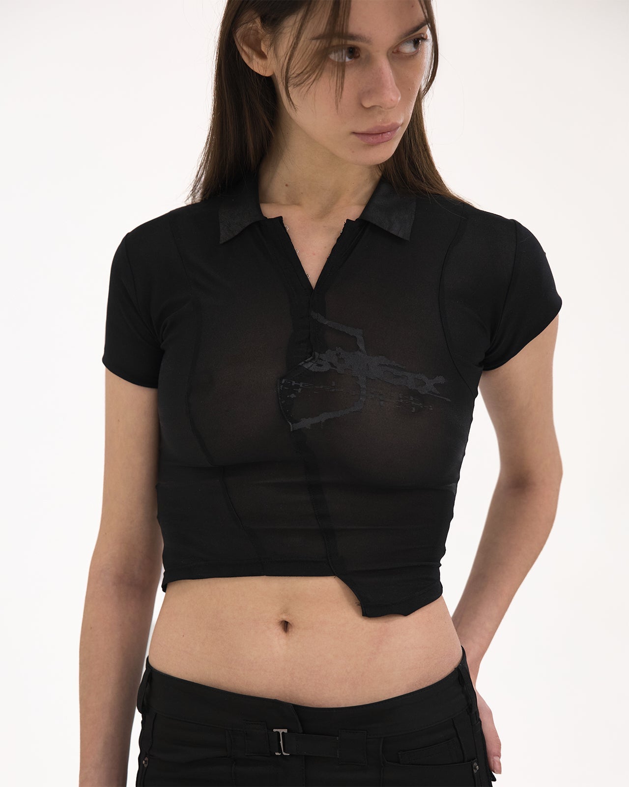 Asymmetric half sleeve shirt