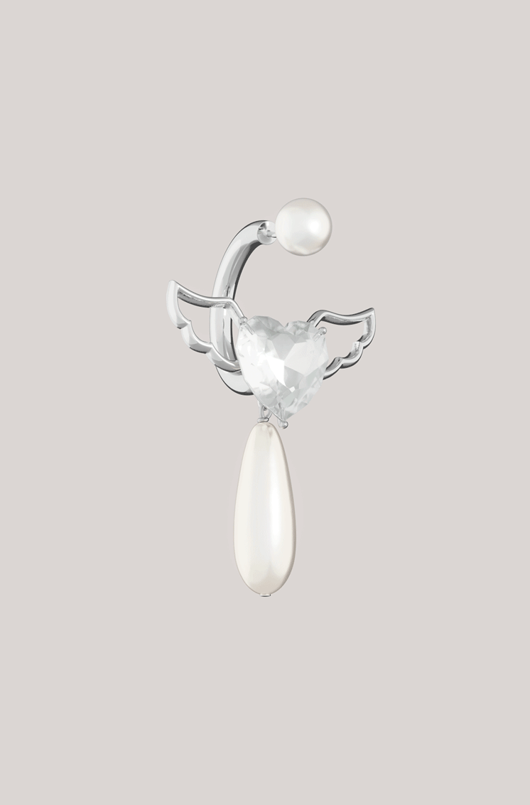 Flying heart earring