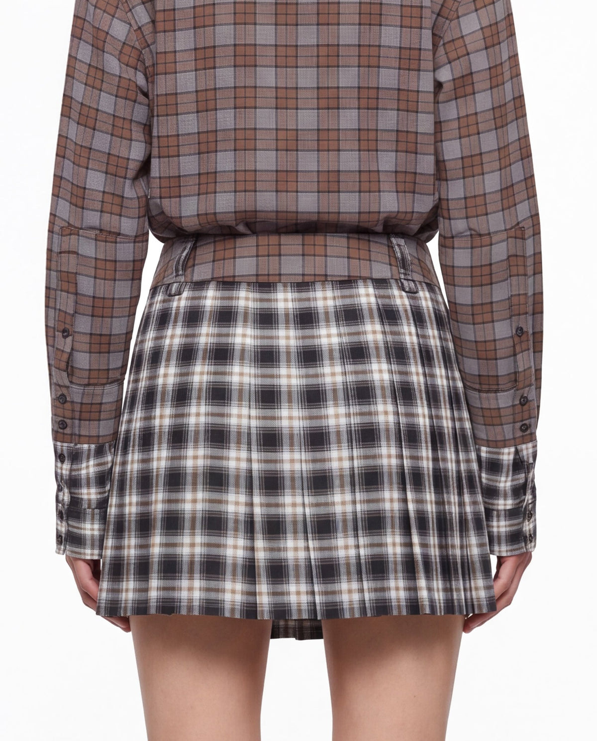 Rhea mini kilt black flanel check