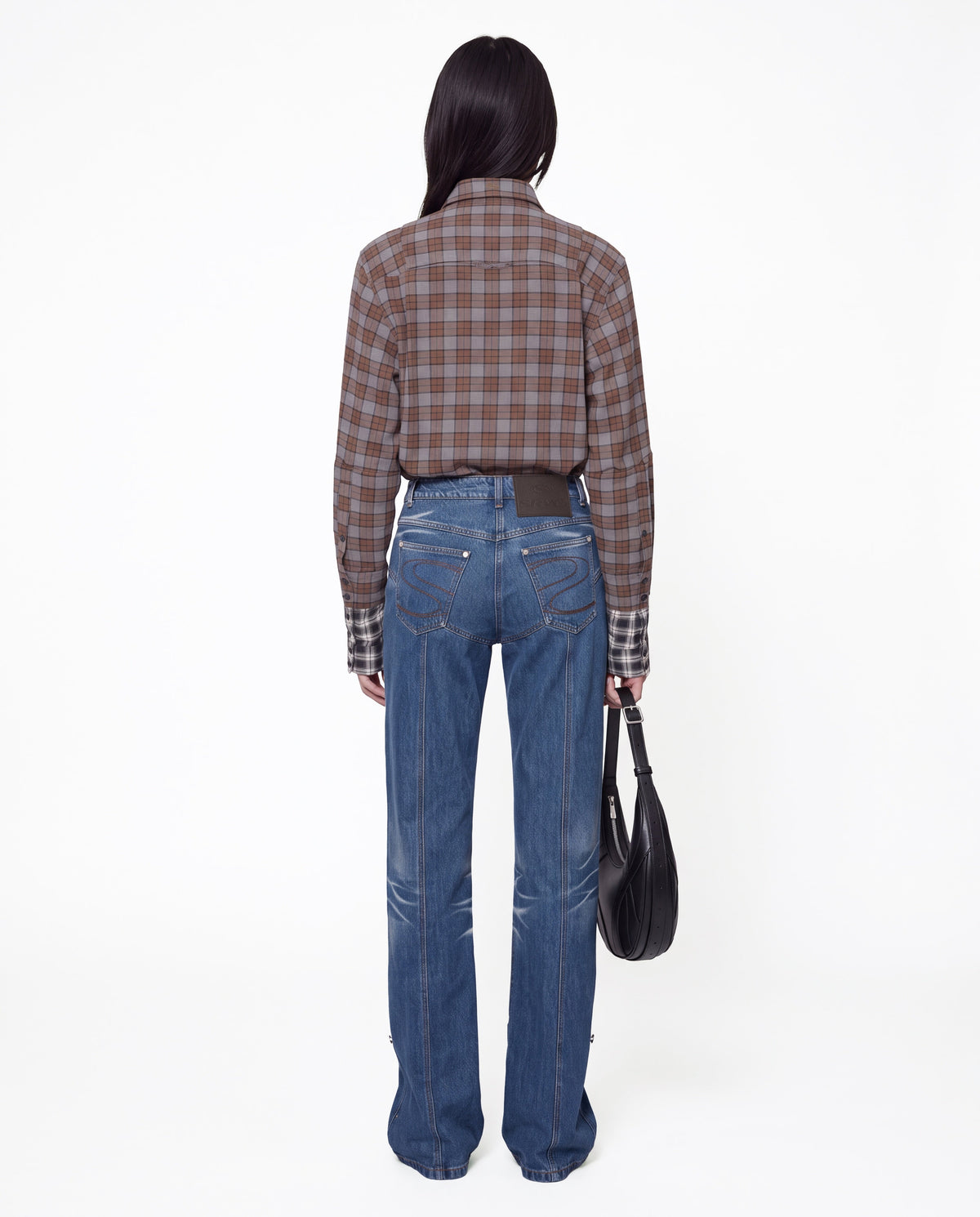 Rhea shirt brown flanel check