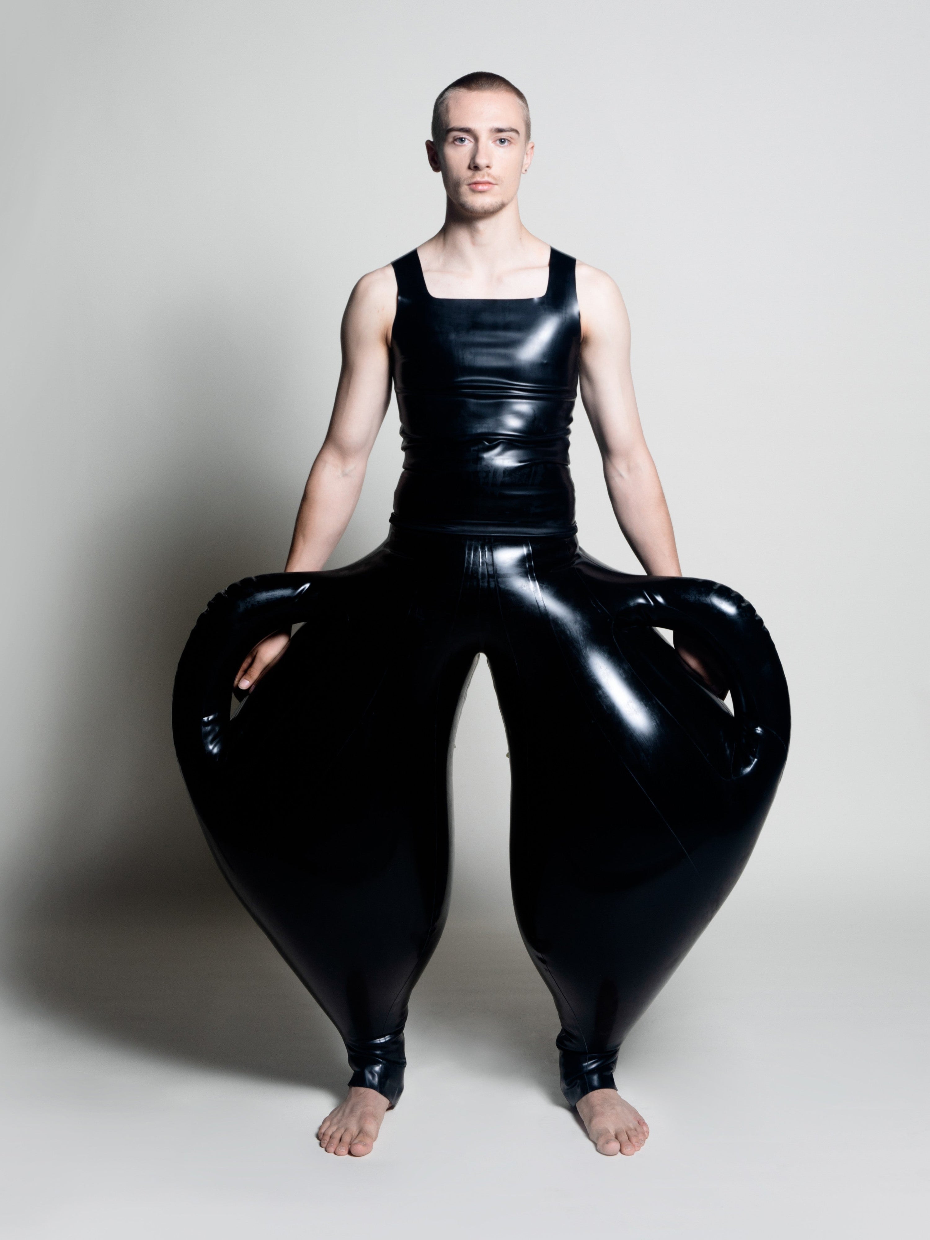 Black double handled inflatable trousers | harri exclusive