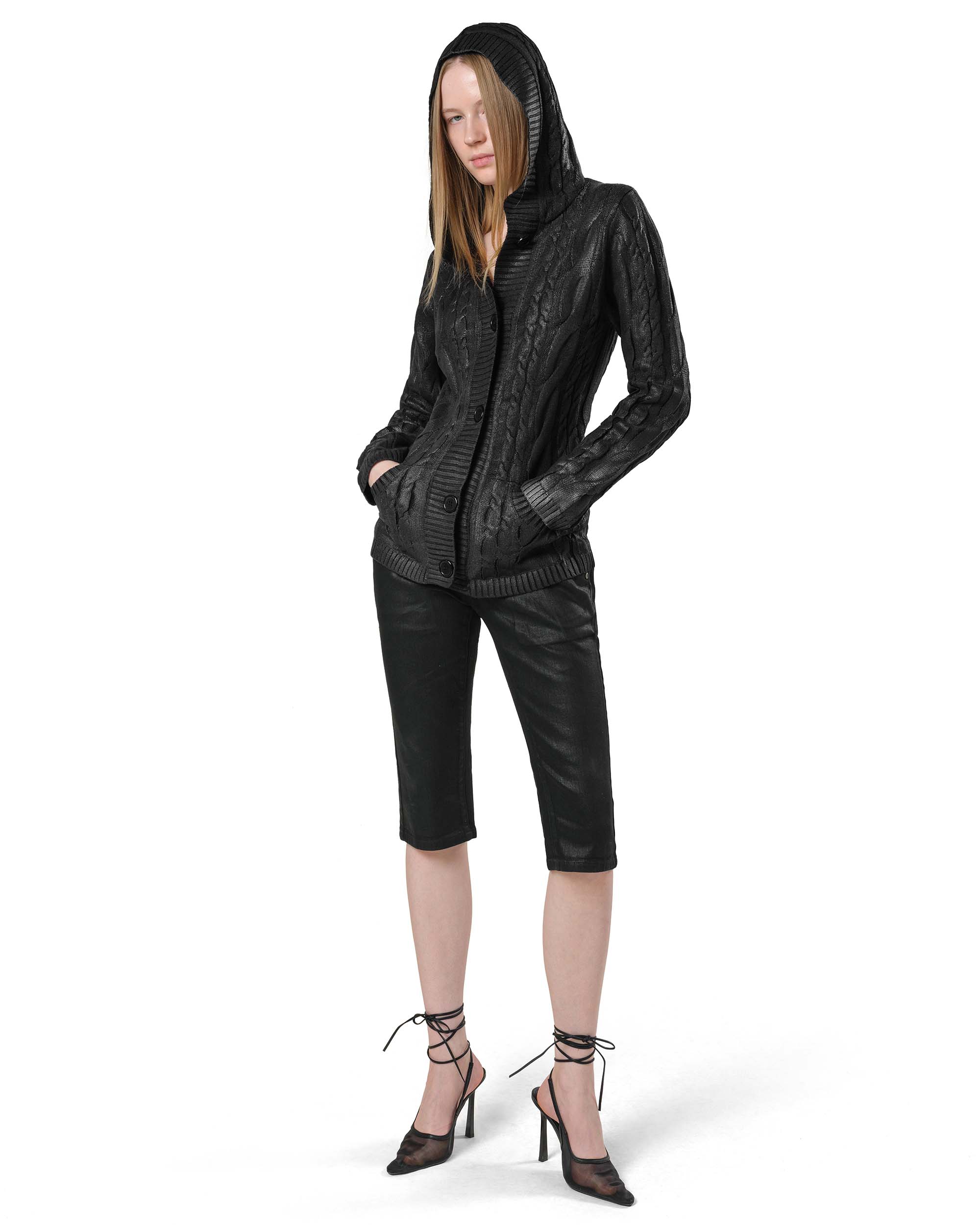 Coated aran knit