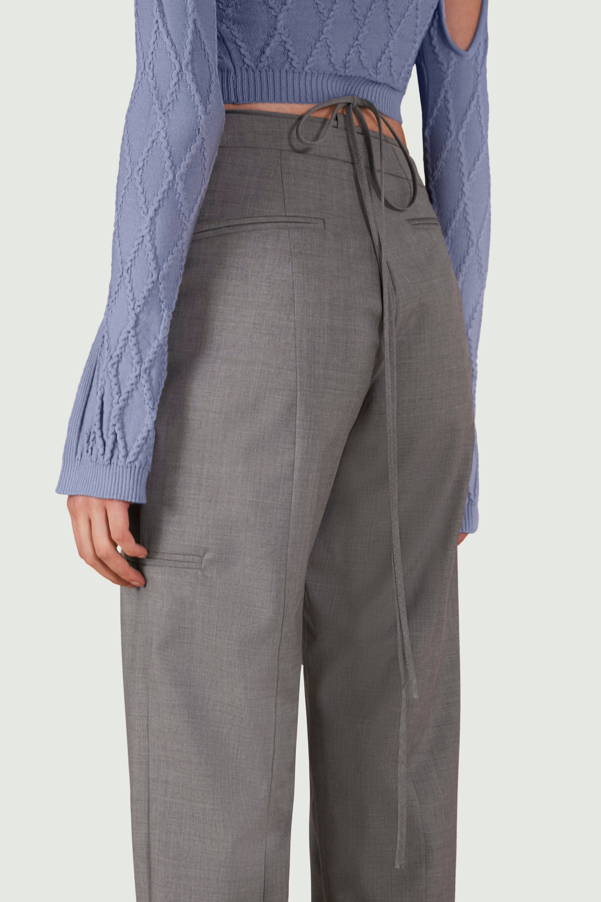 Asymmetric waist pants grey