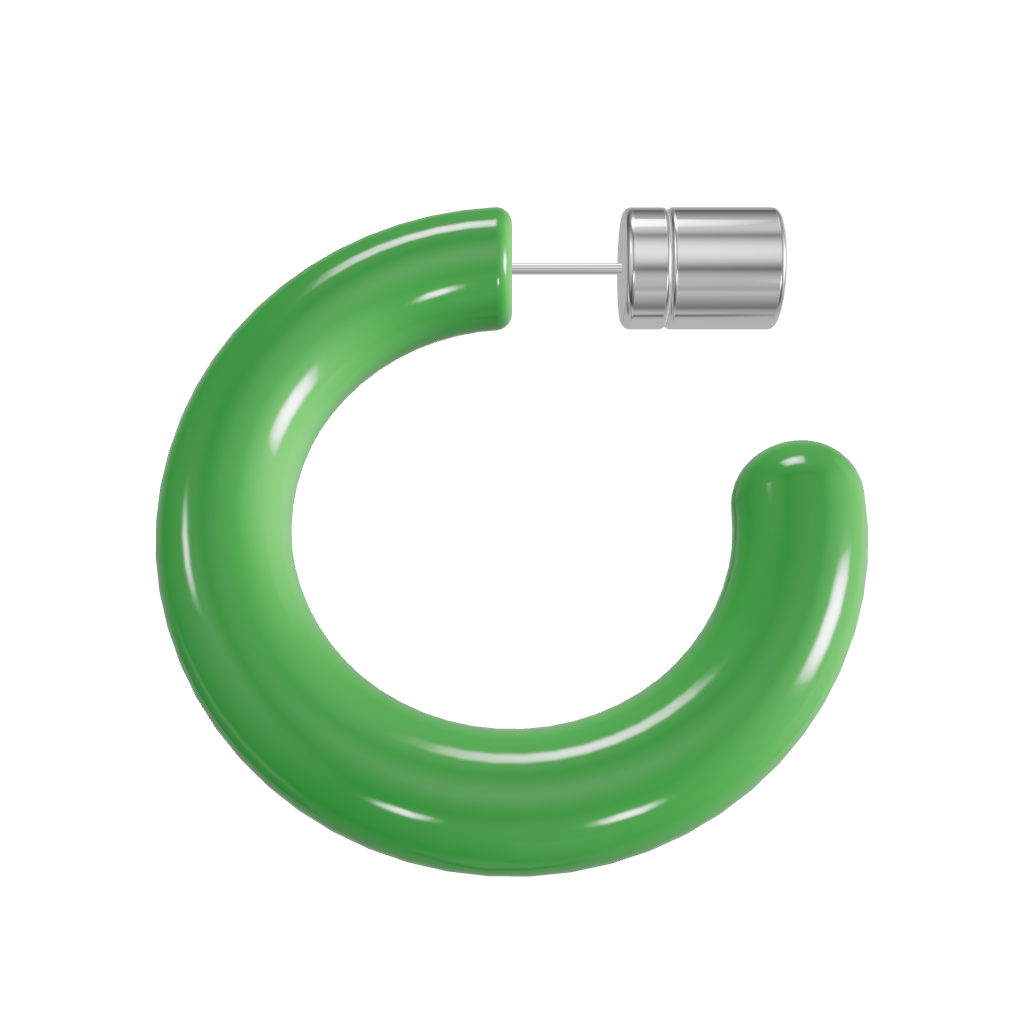 Au hoop color silver