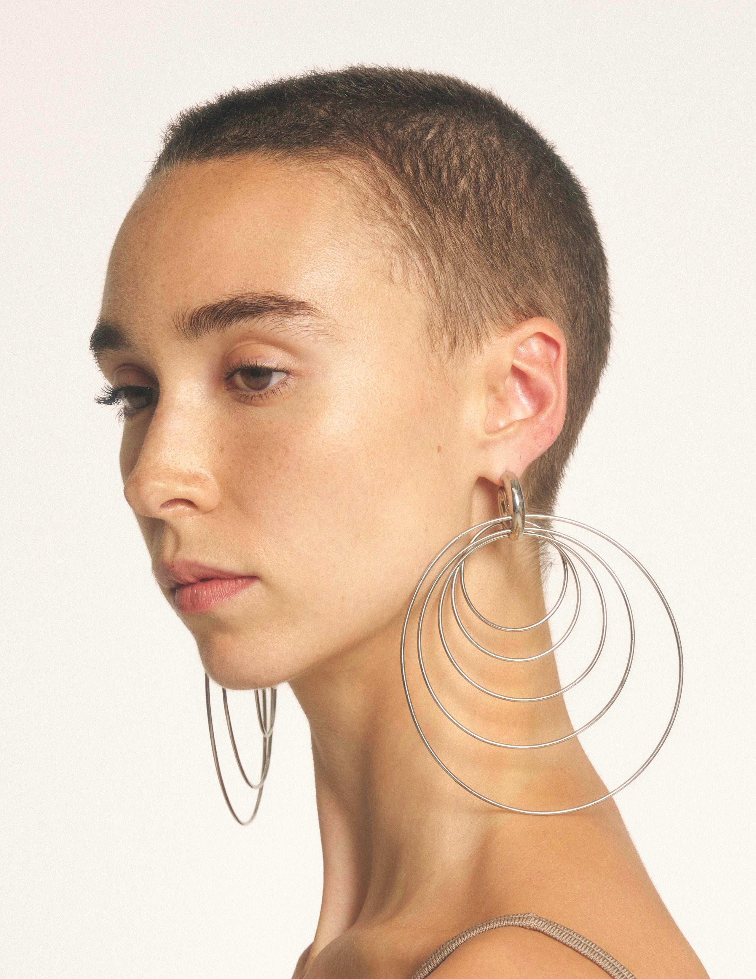 Pierced serpent hoops large