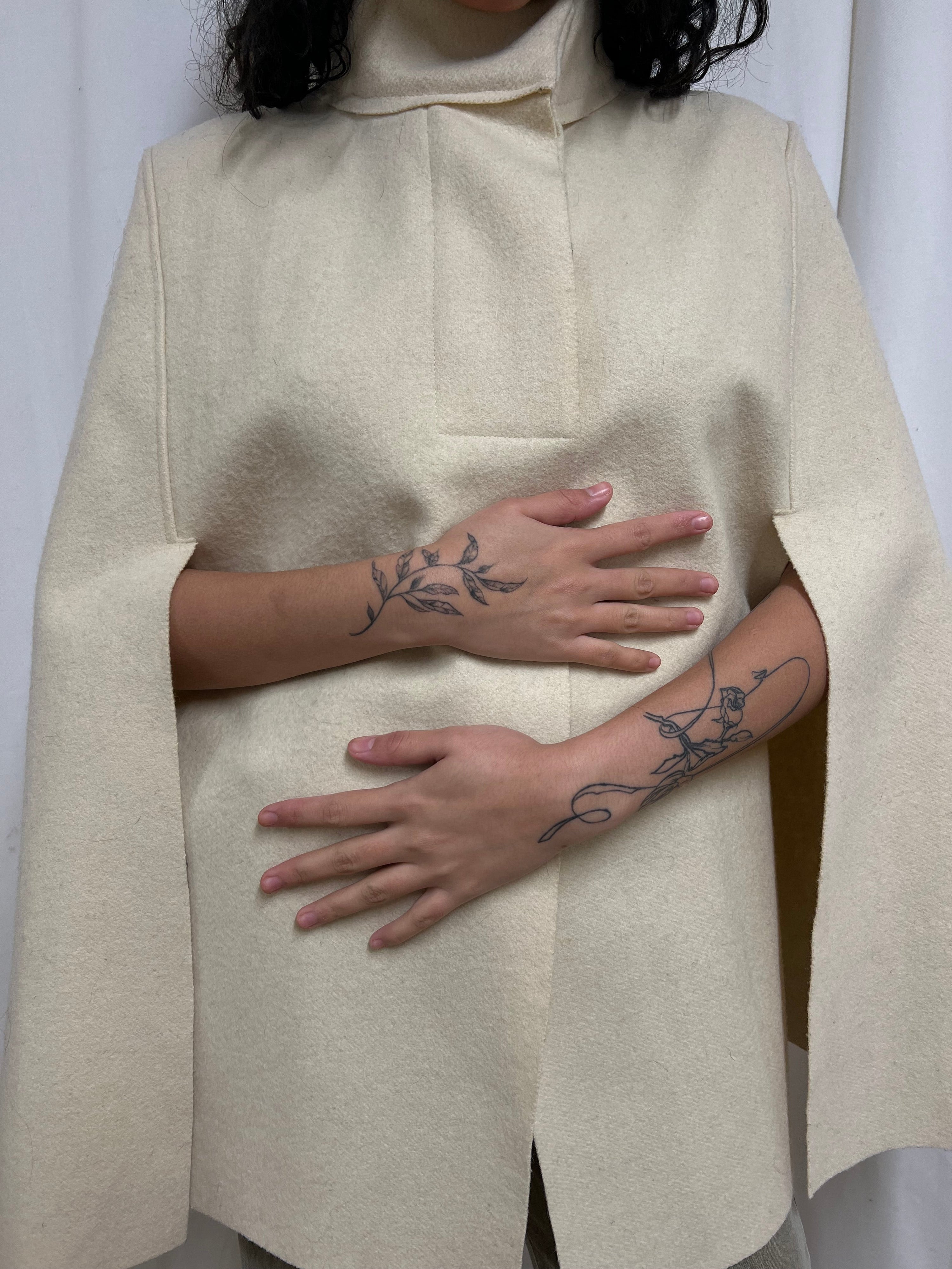 Boiled wool cape