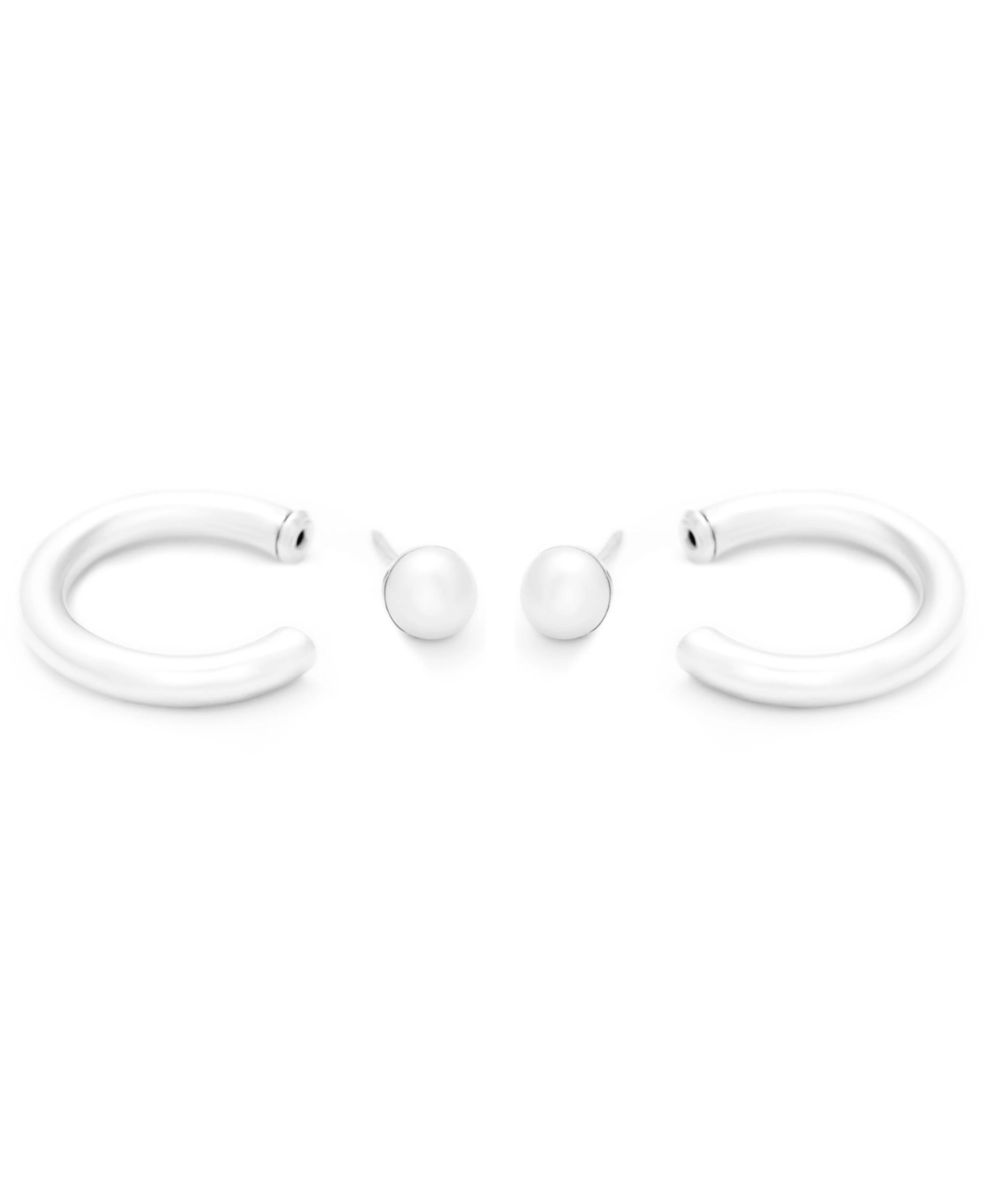 Hoop & pearl stud