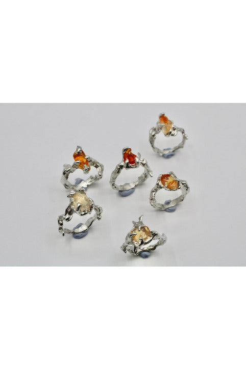 Ignite ring - mexican opal - clear/gold