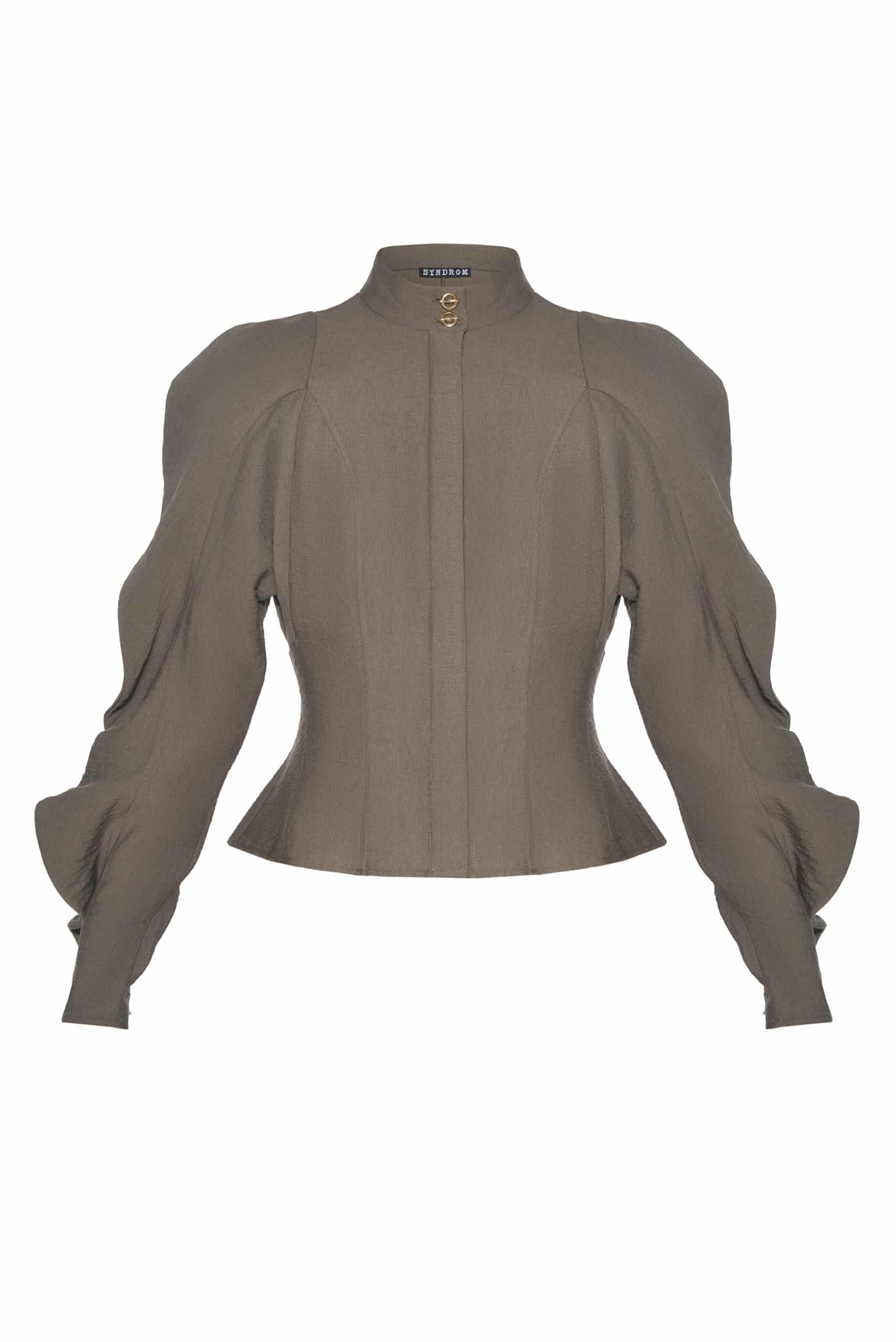 Khaki long-sleeved shirt