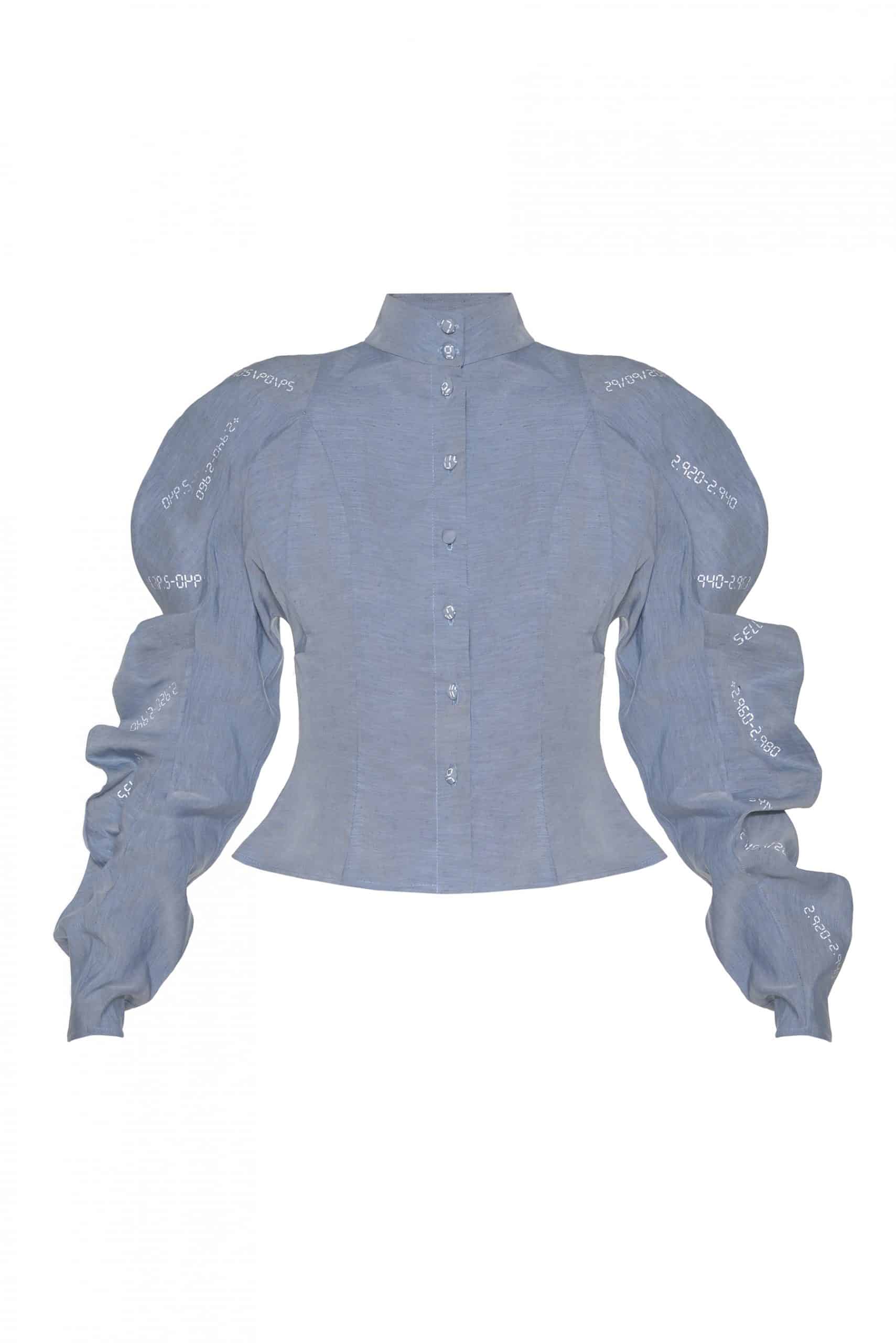Sky blue long-sleeved shirt