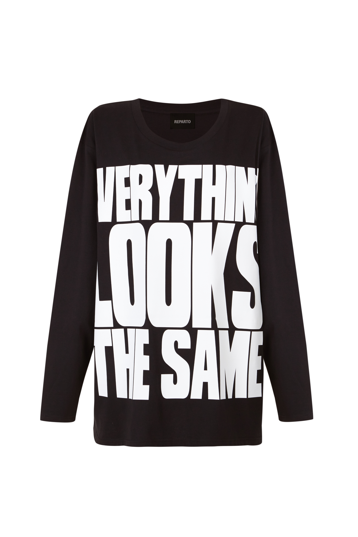 'everything looks the same' black longsleeve