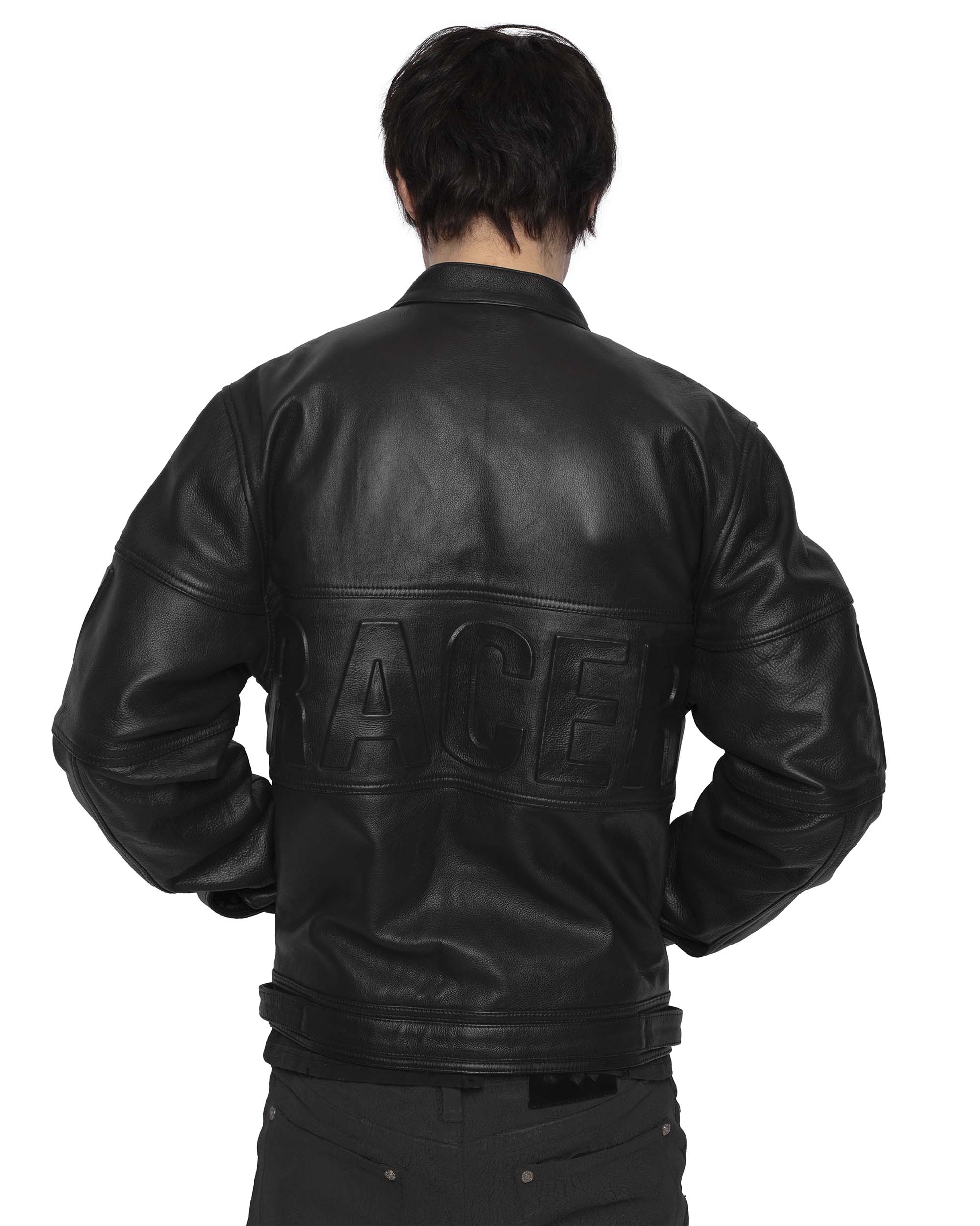 Black embossed leather jacket