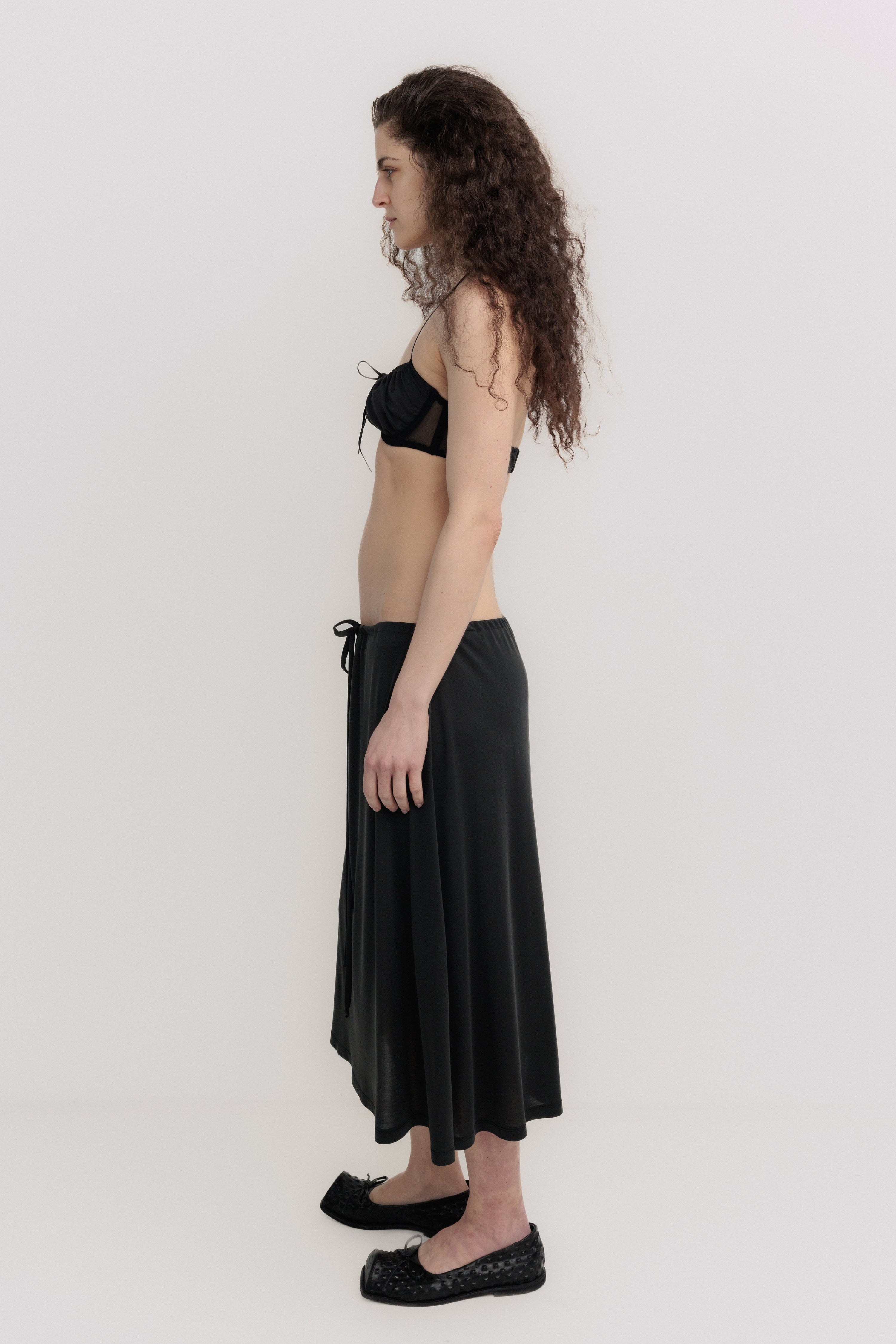 Gathered midi skirt