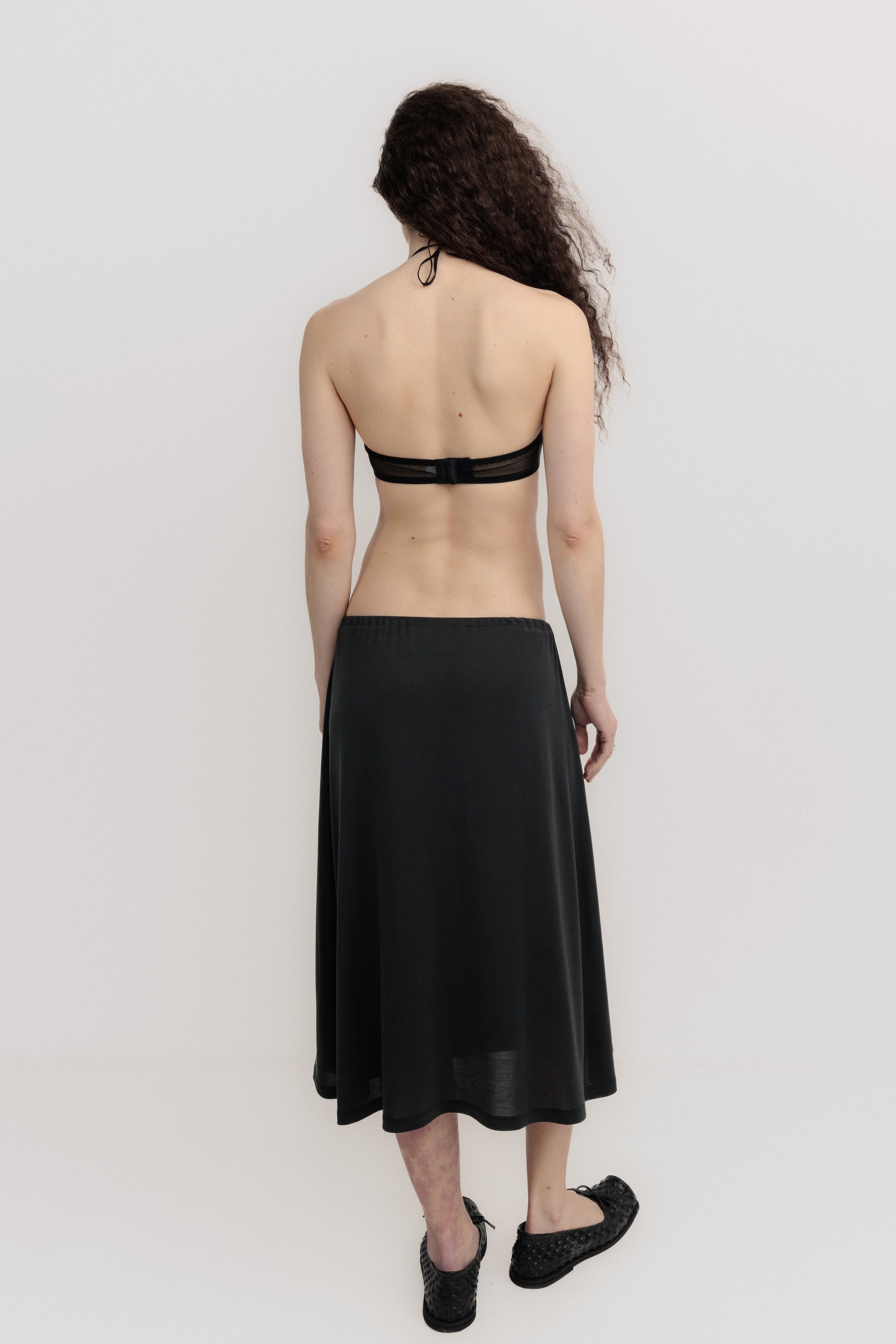 Gathered midi skirt