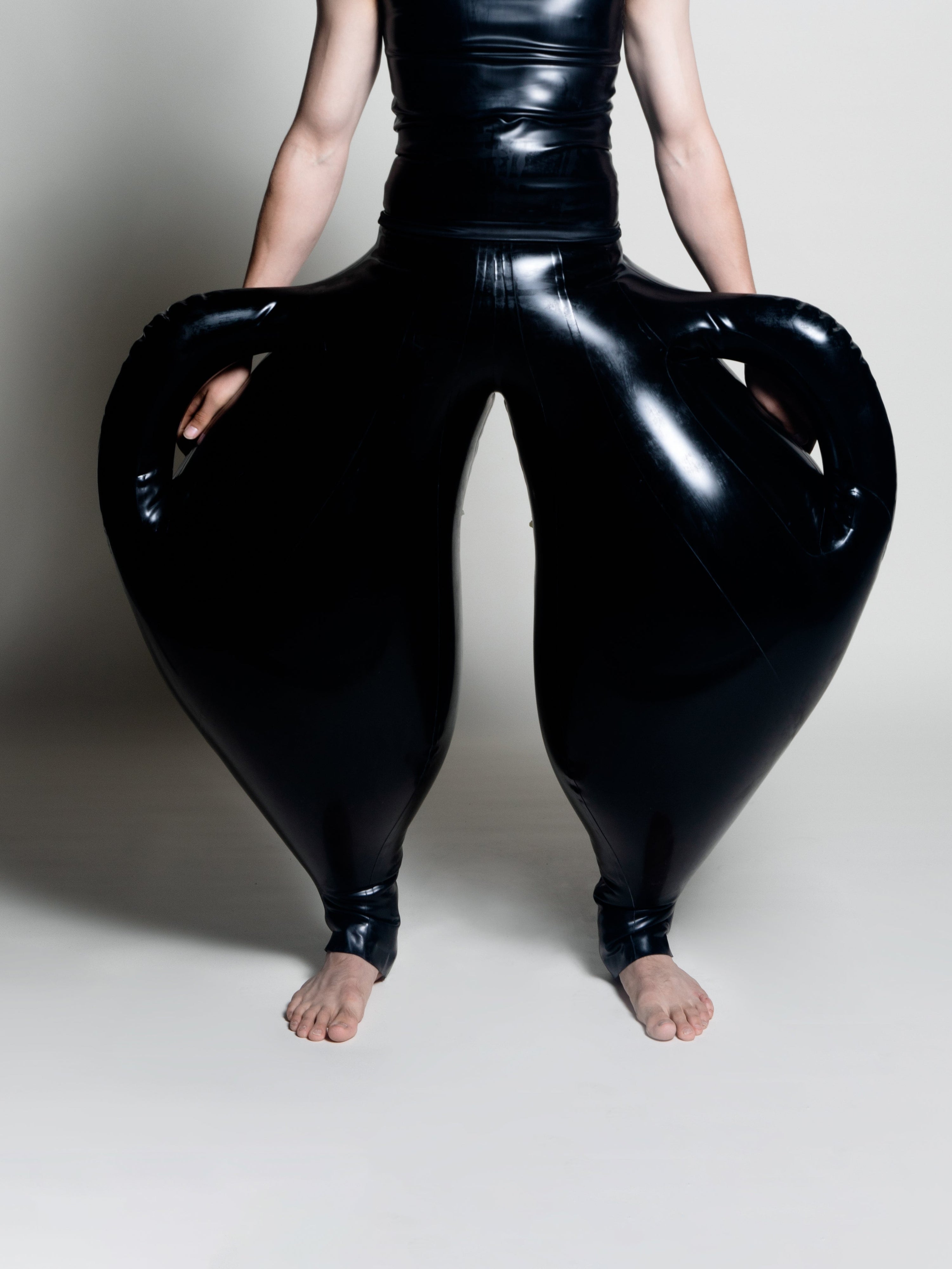 Black double handled inflatable trousers | harri exclusive