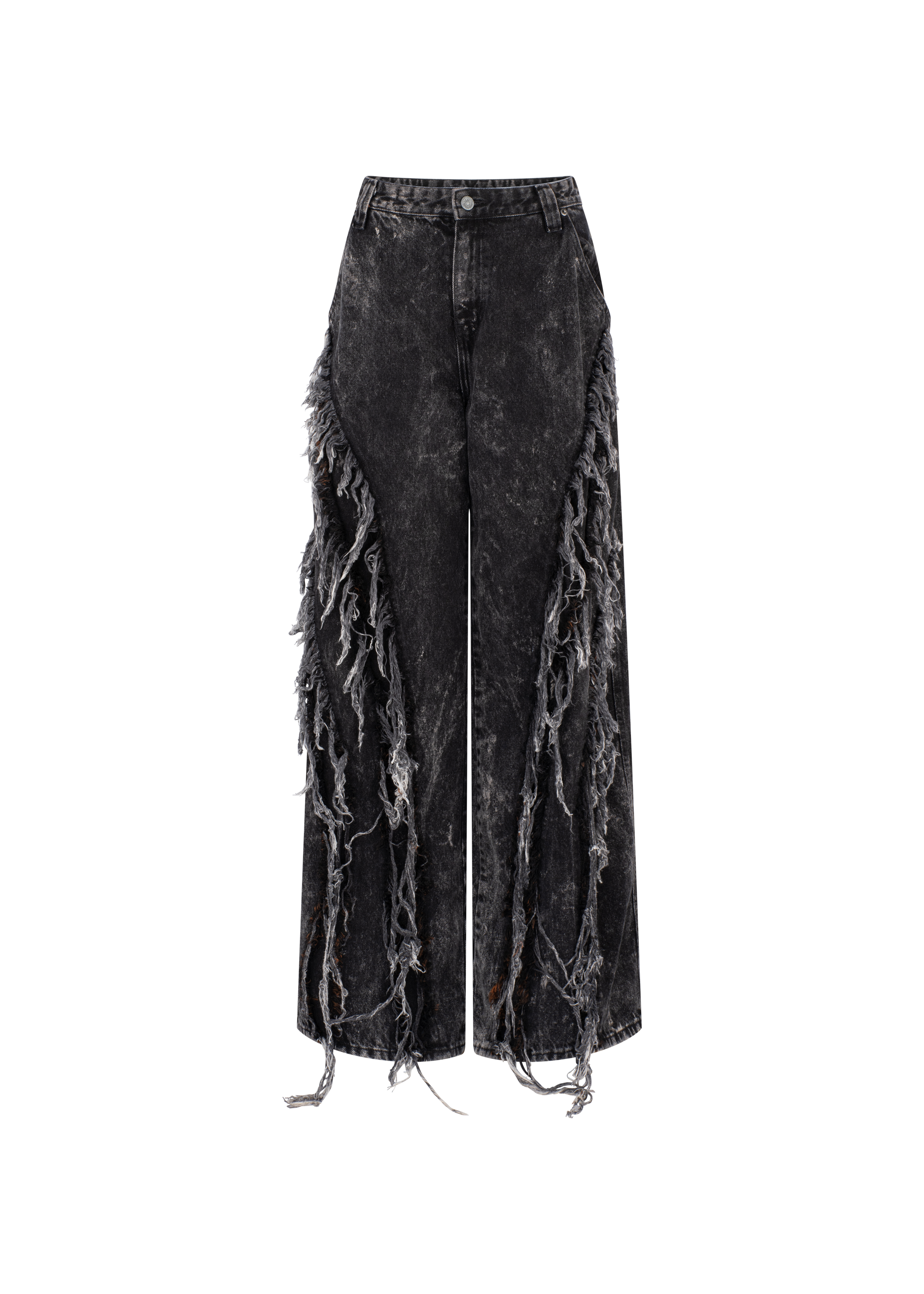 Baggy spliced denim jean