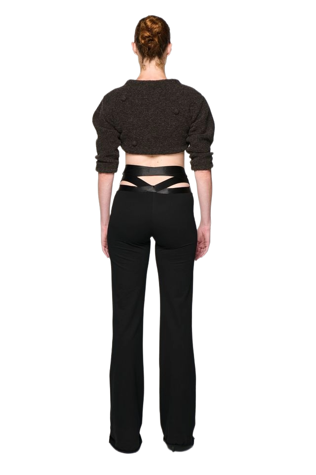 Shrunken wool cardigan - brown