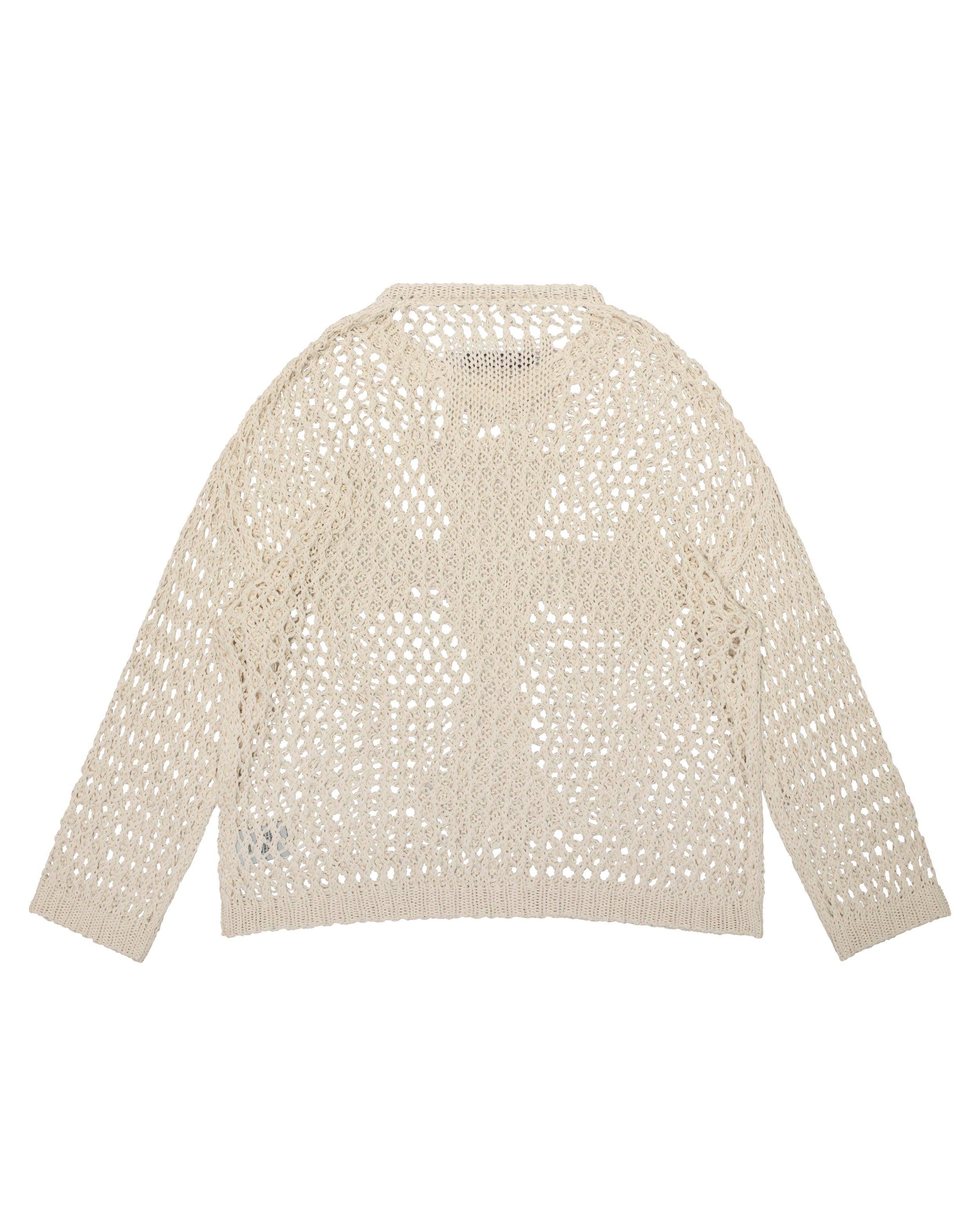 Beige cross net sweater