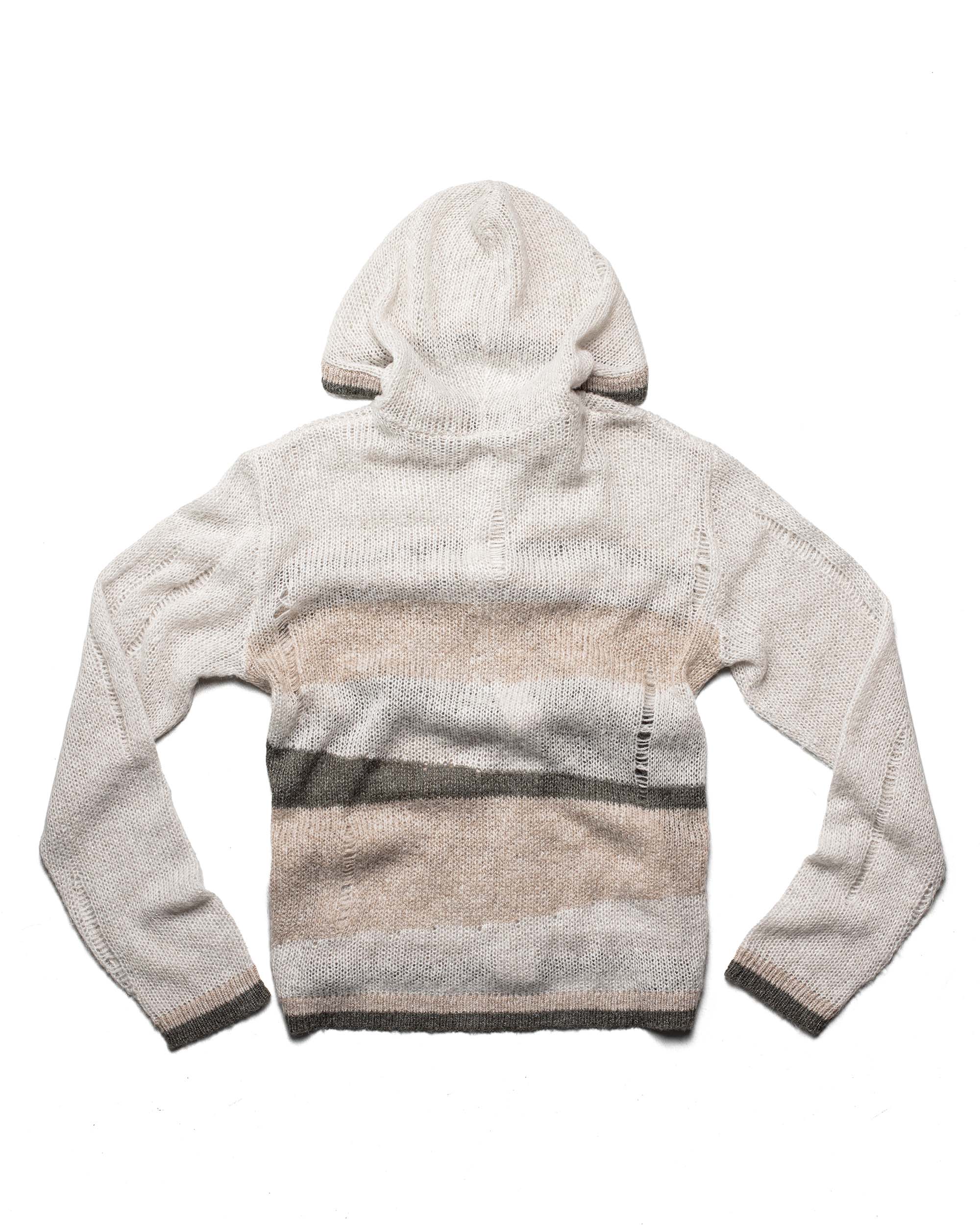 Beige hooded cardigan