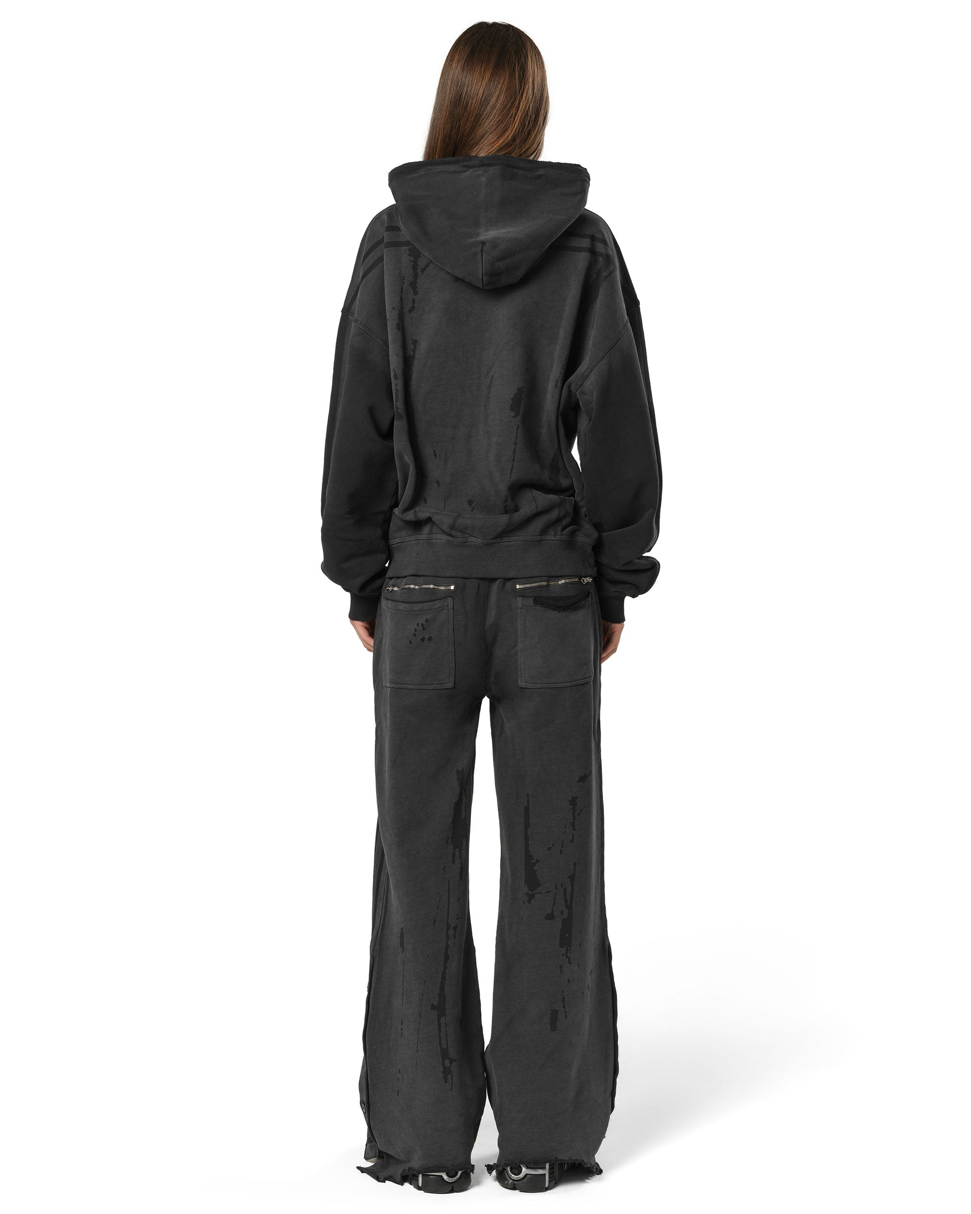 Dark faded track sweatpants