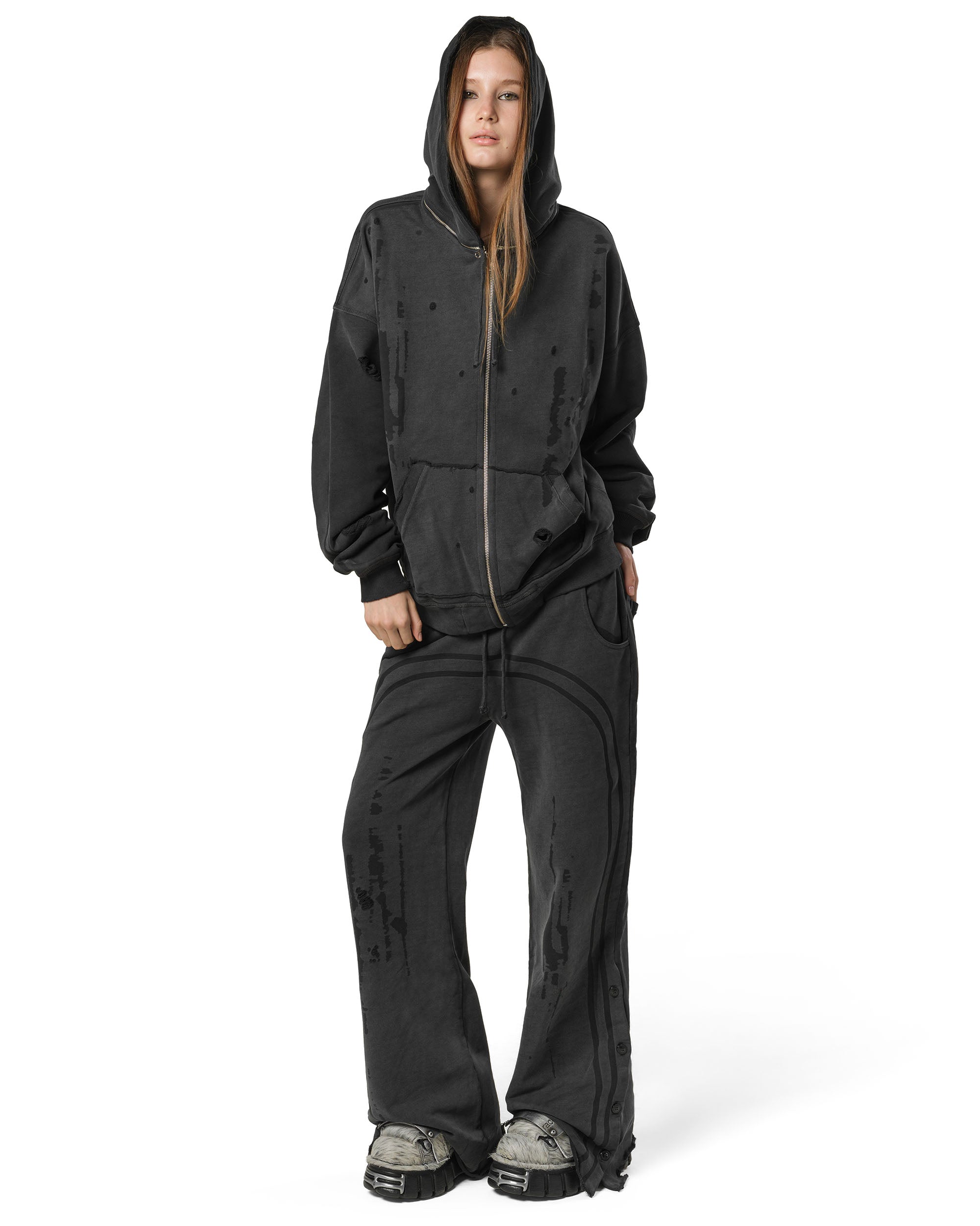 Dark faded track sweatpants
