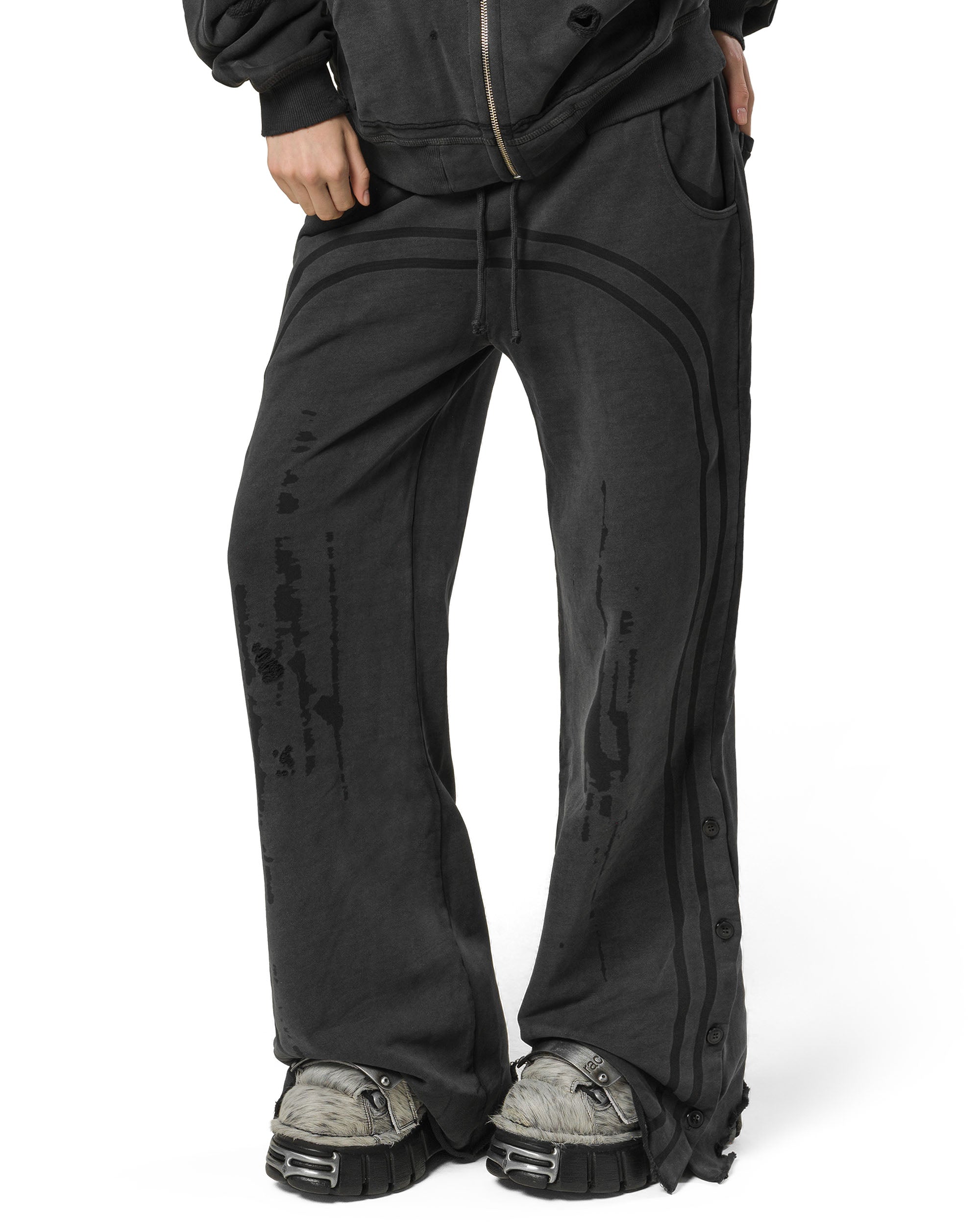 Dark faded track sweatpants