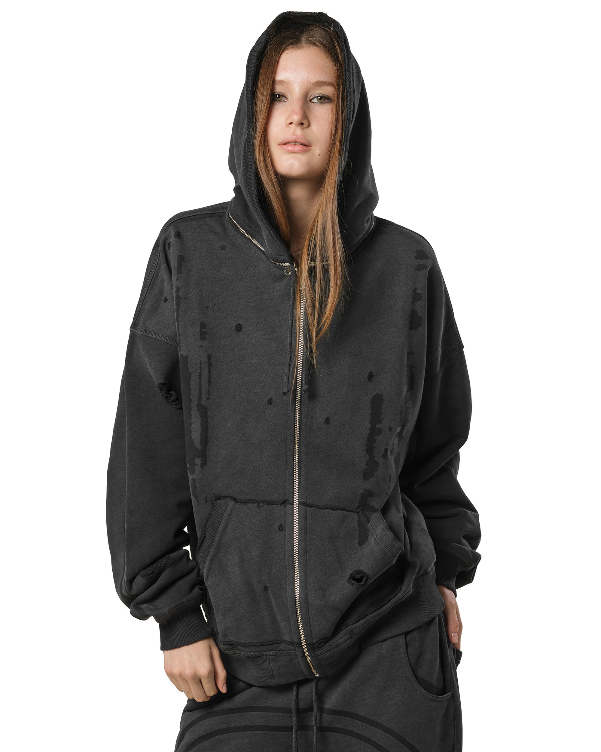 Dark faded track hoodie