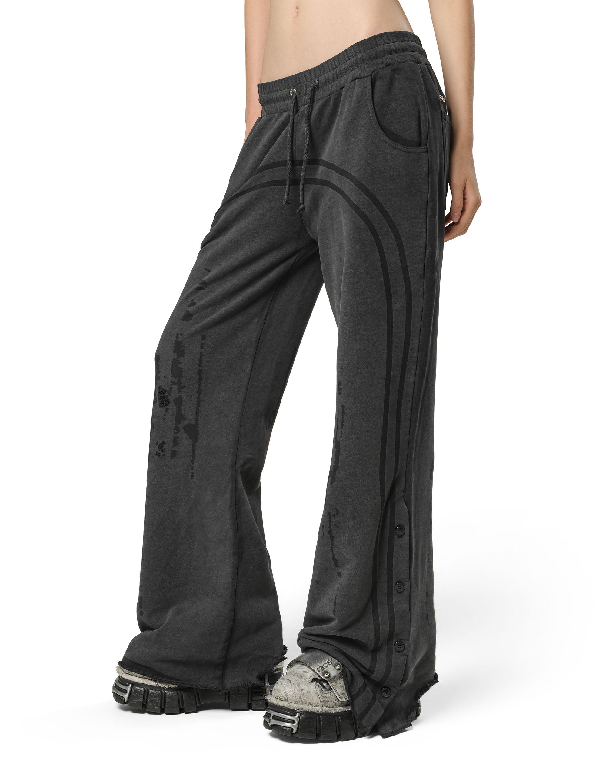 Dark faded track sweatpants