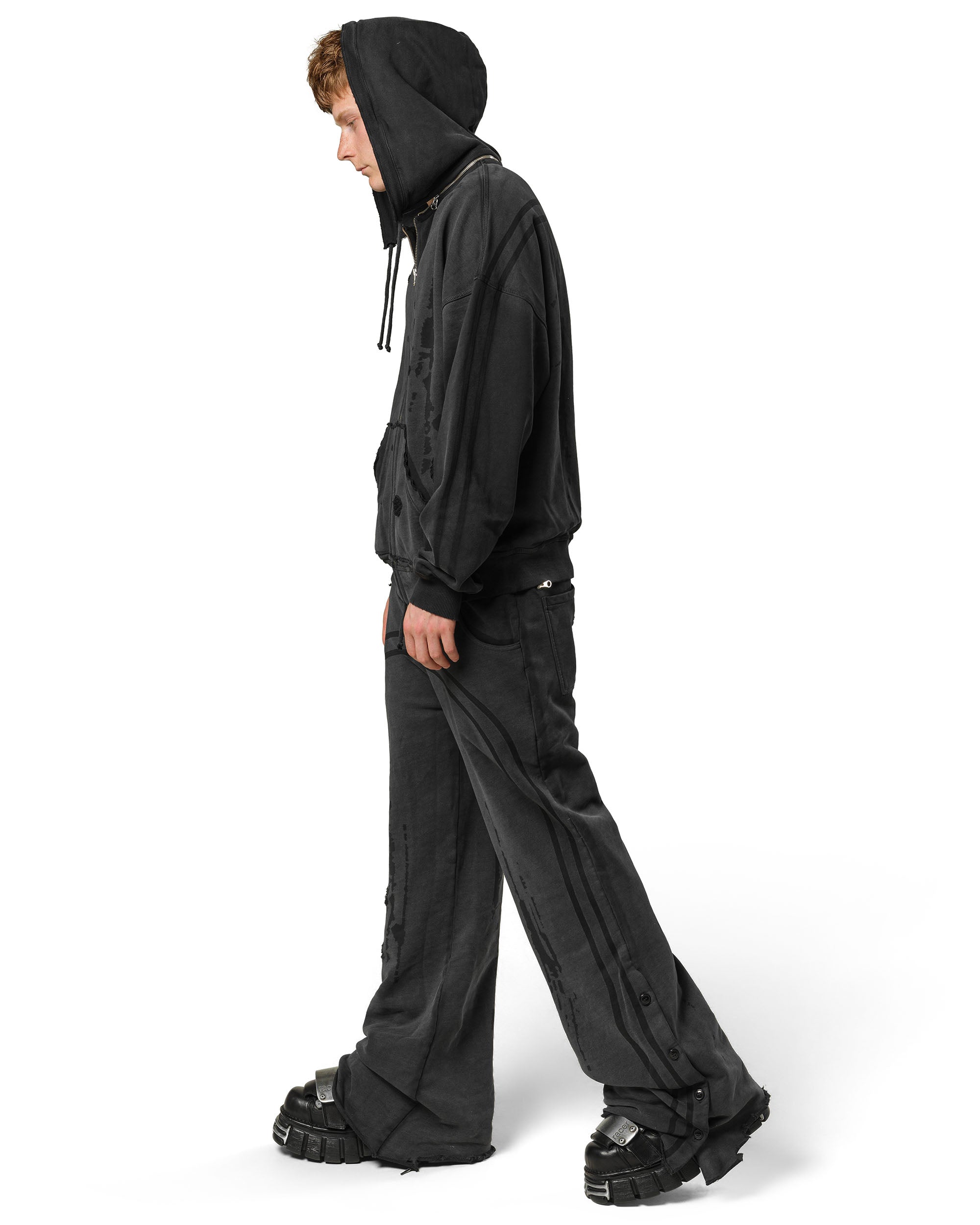 Dark faded track sweatpants