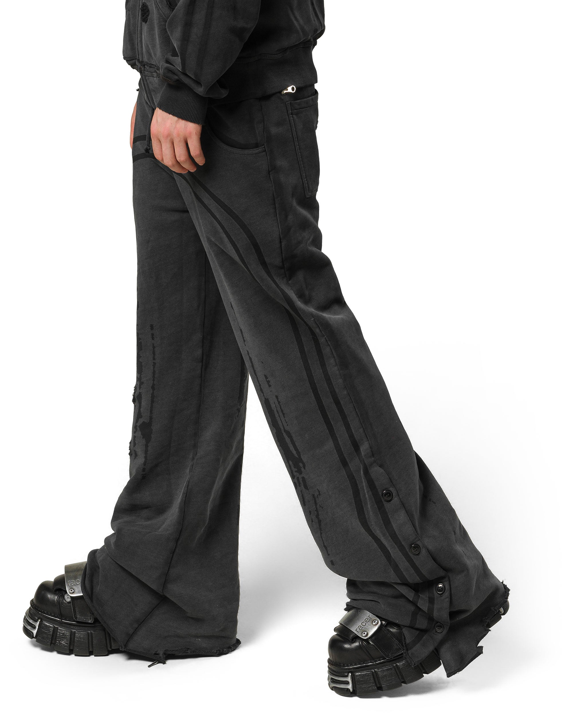 Dark faded track sweatpants