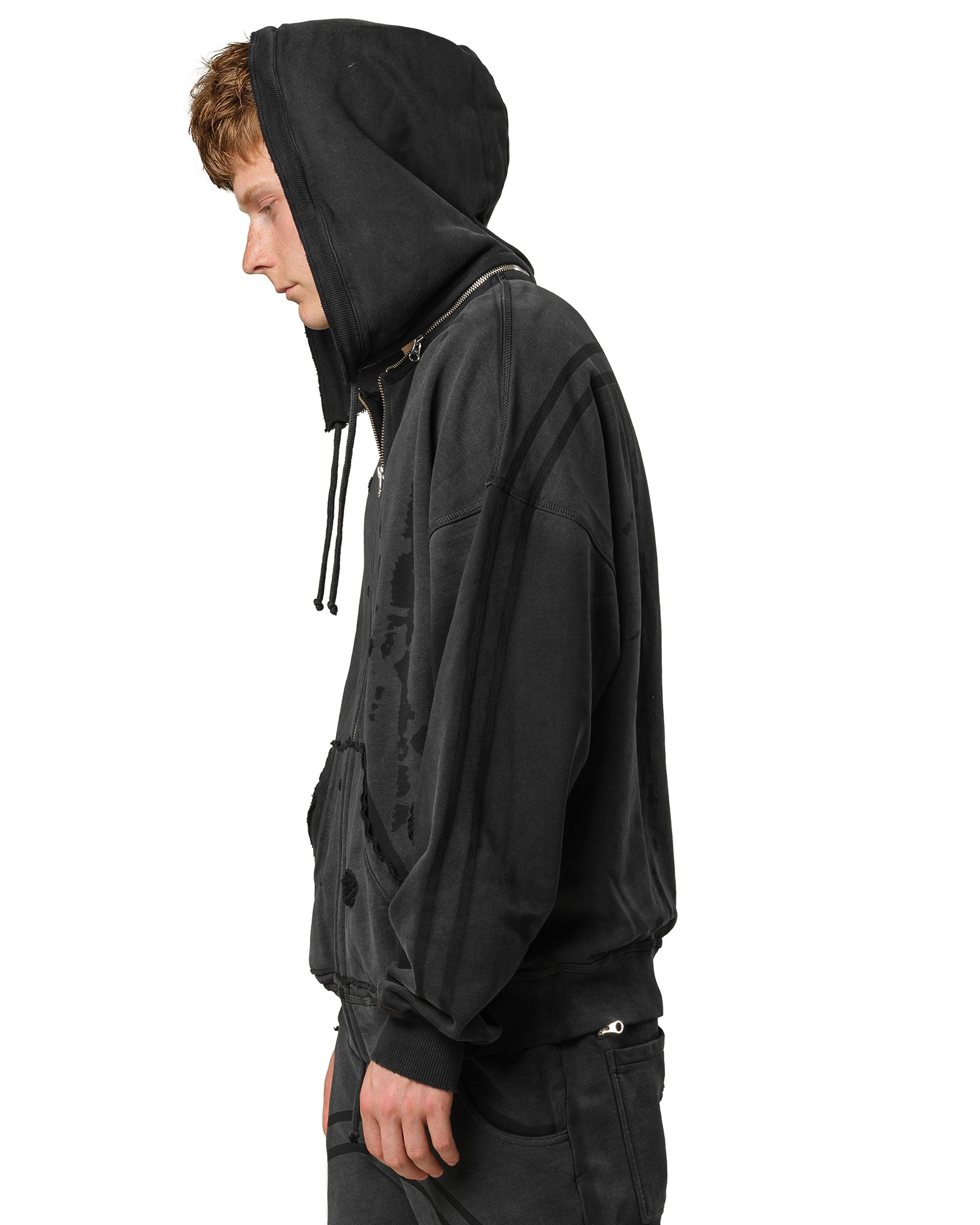 Dark faded track hoodie