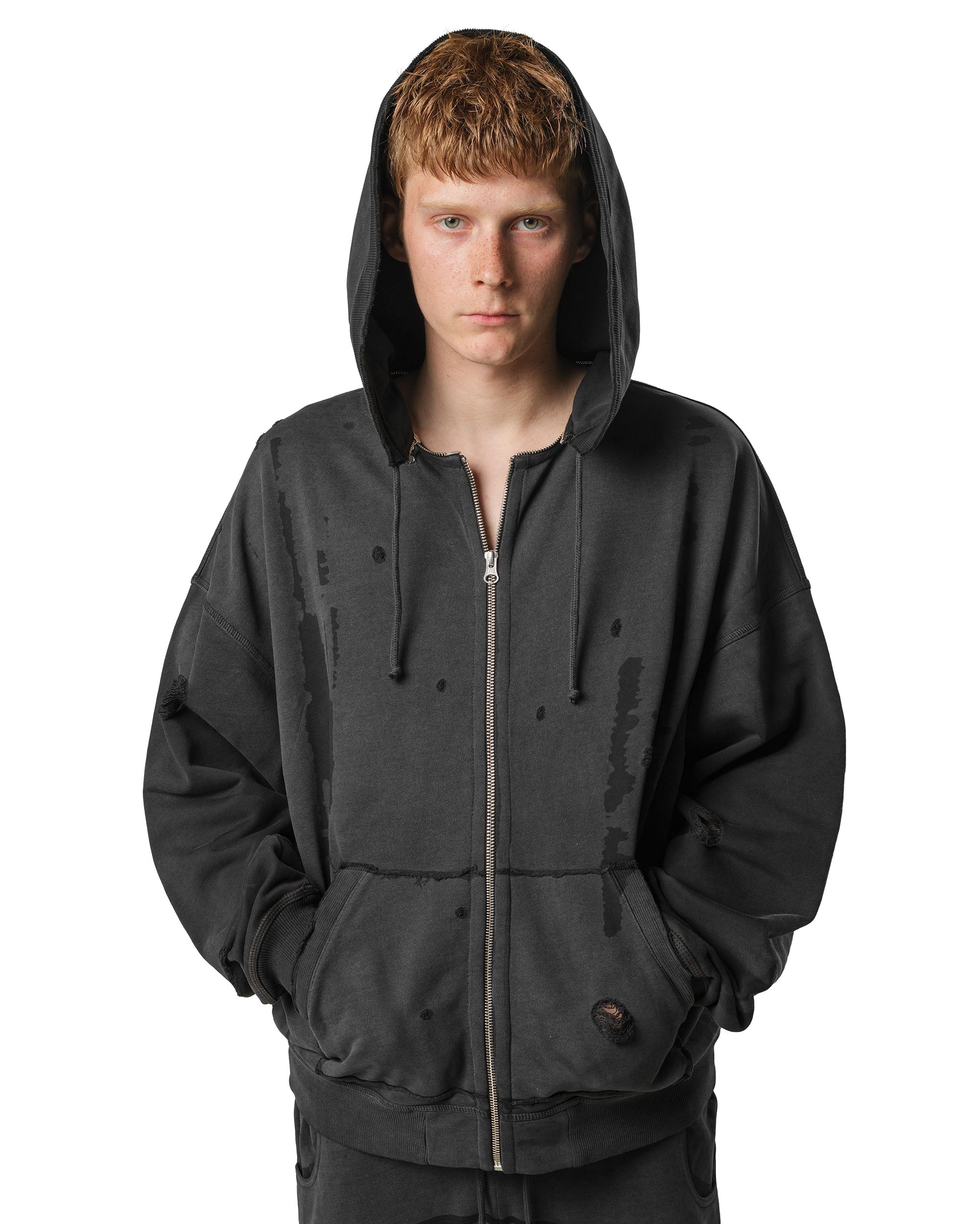 Dark faded track hoodie