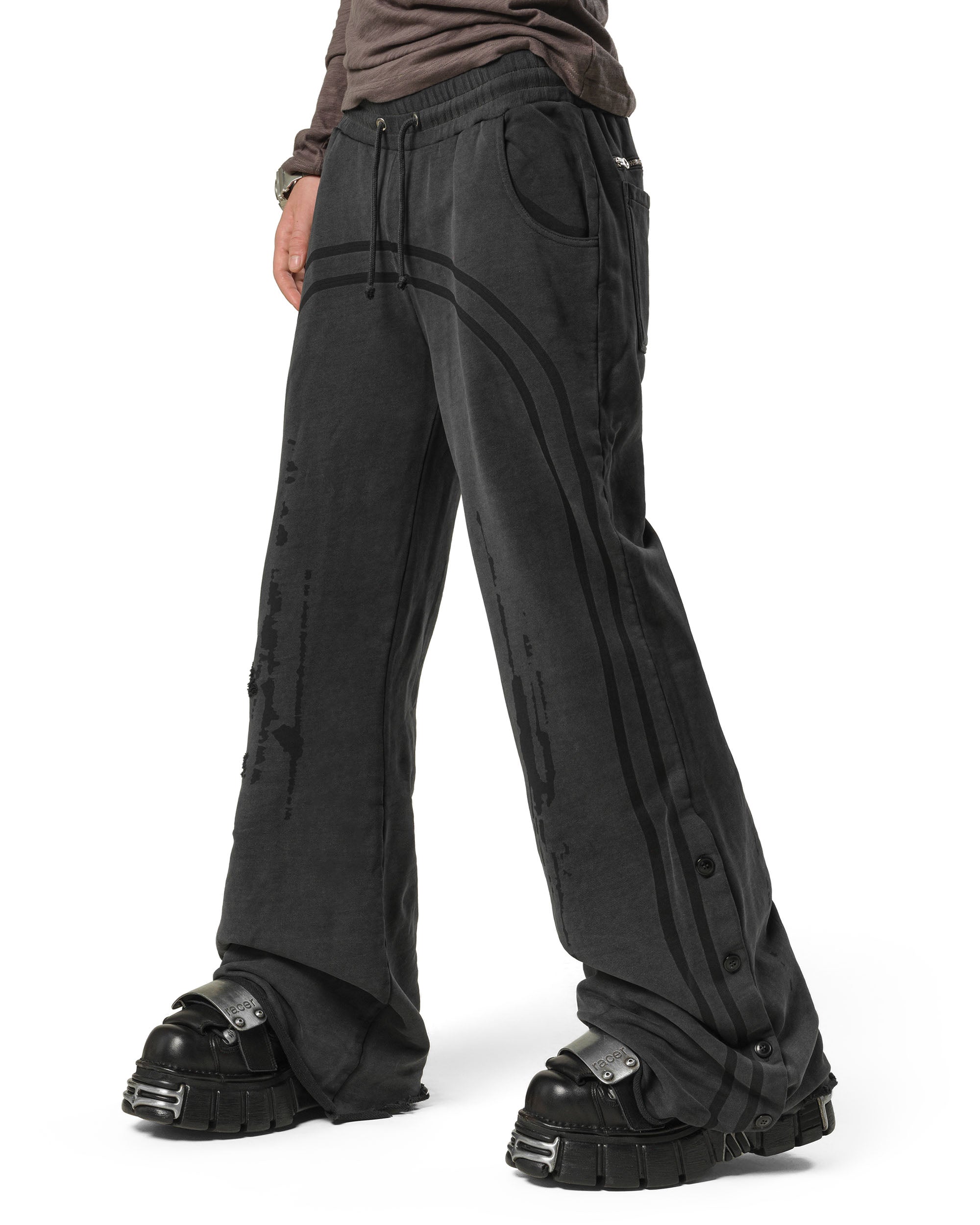Dark faded track sweatpants