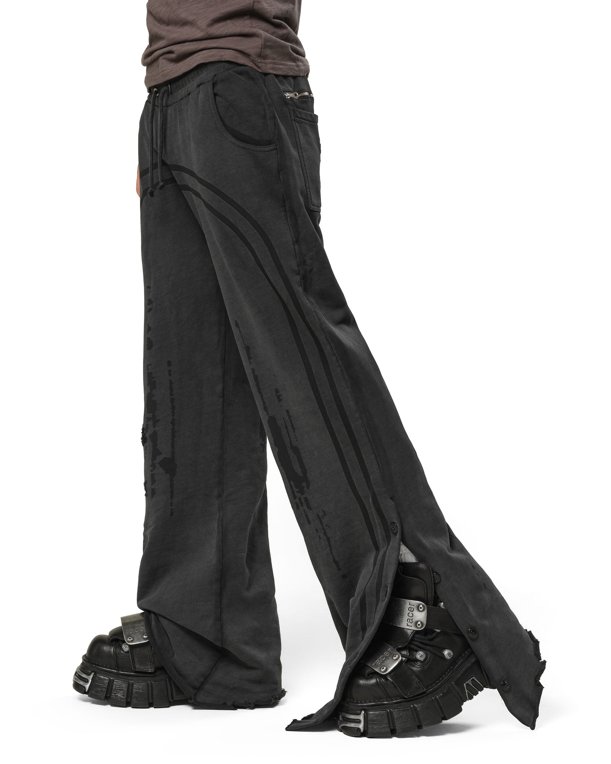 Dark faded track sweatpants