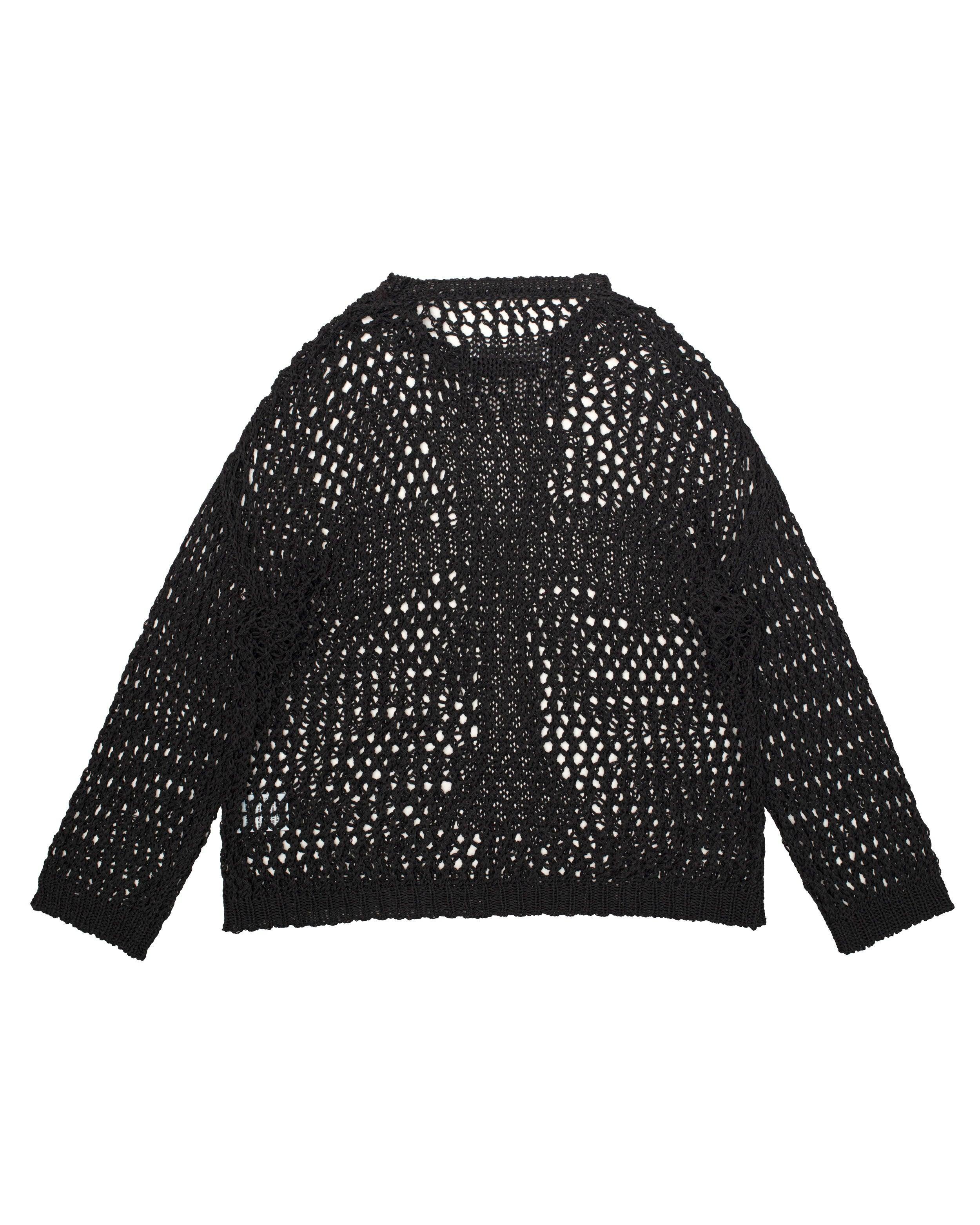 Black cross net sweater