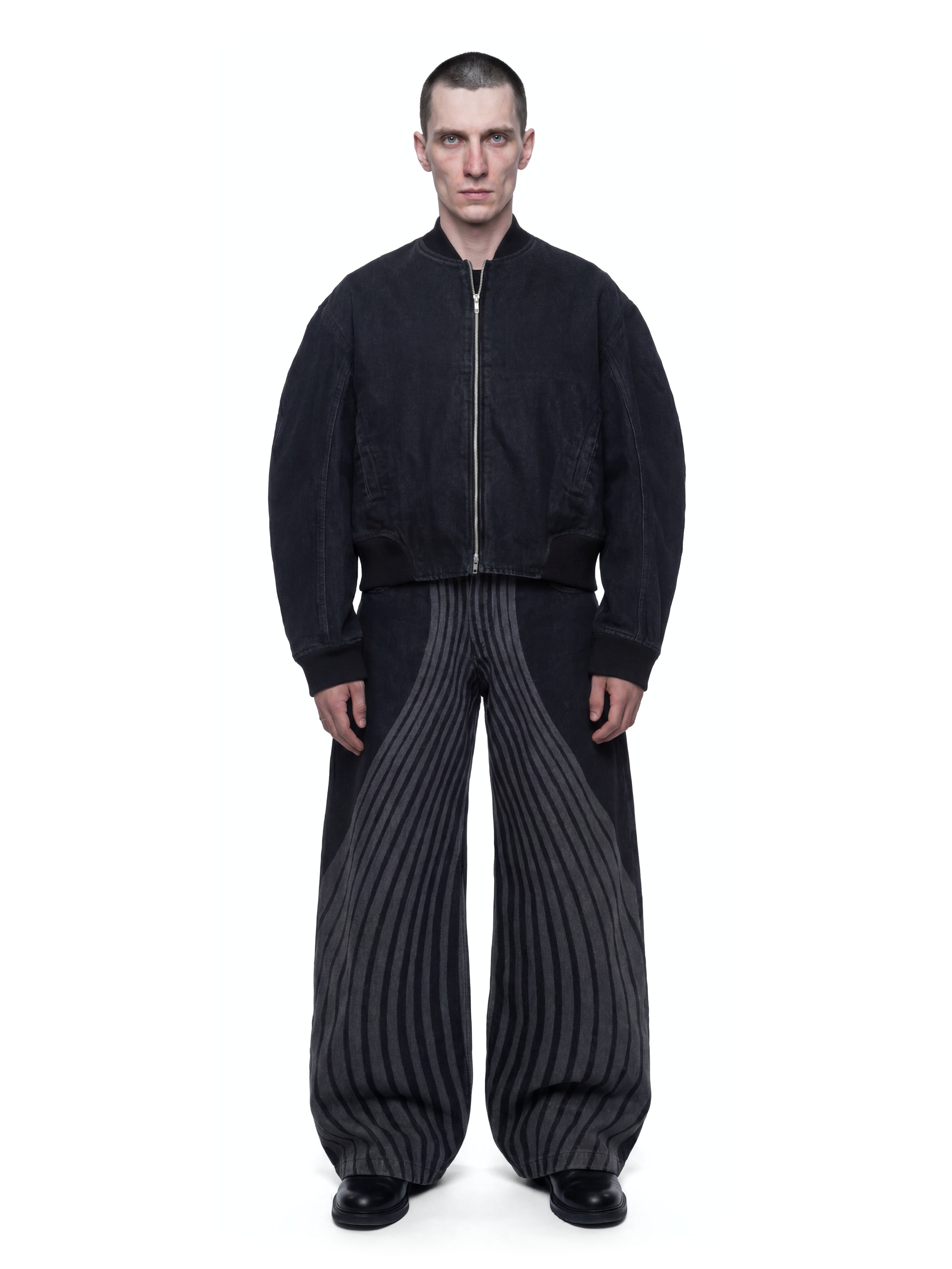 Black laser printed jeans