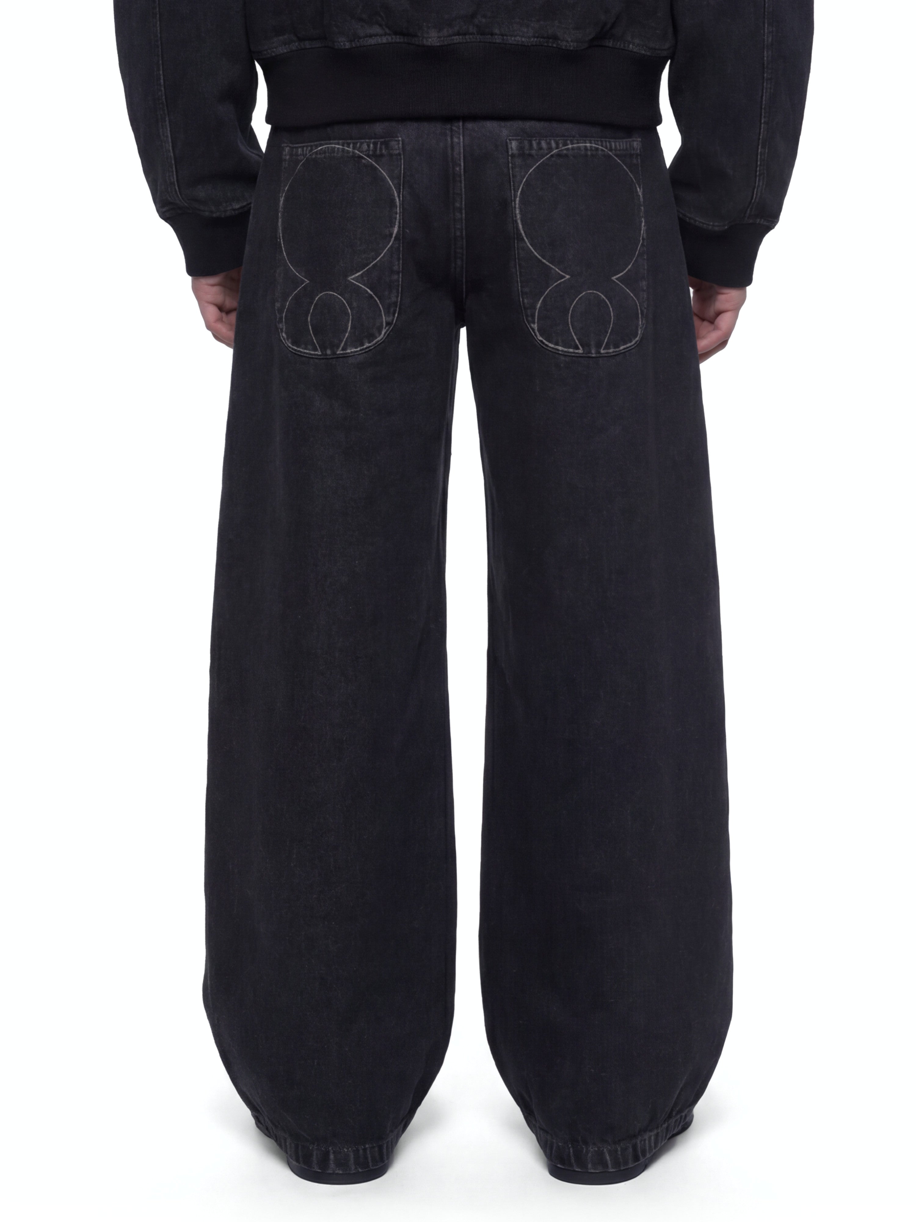 Black laser printed jeans
