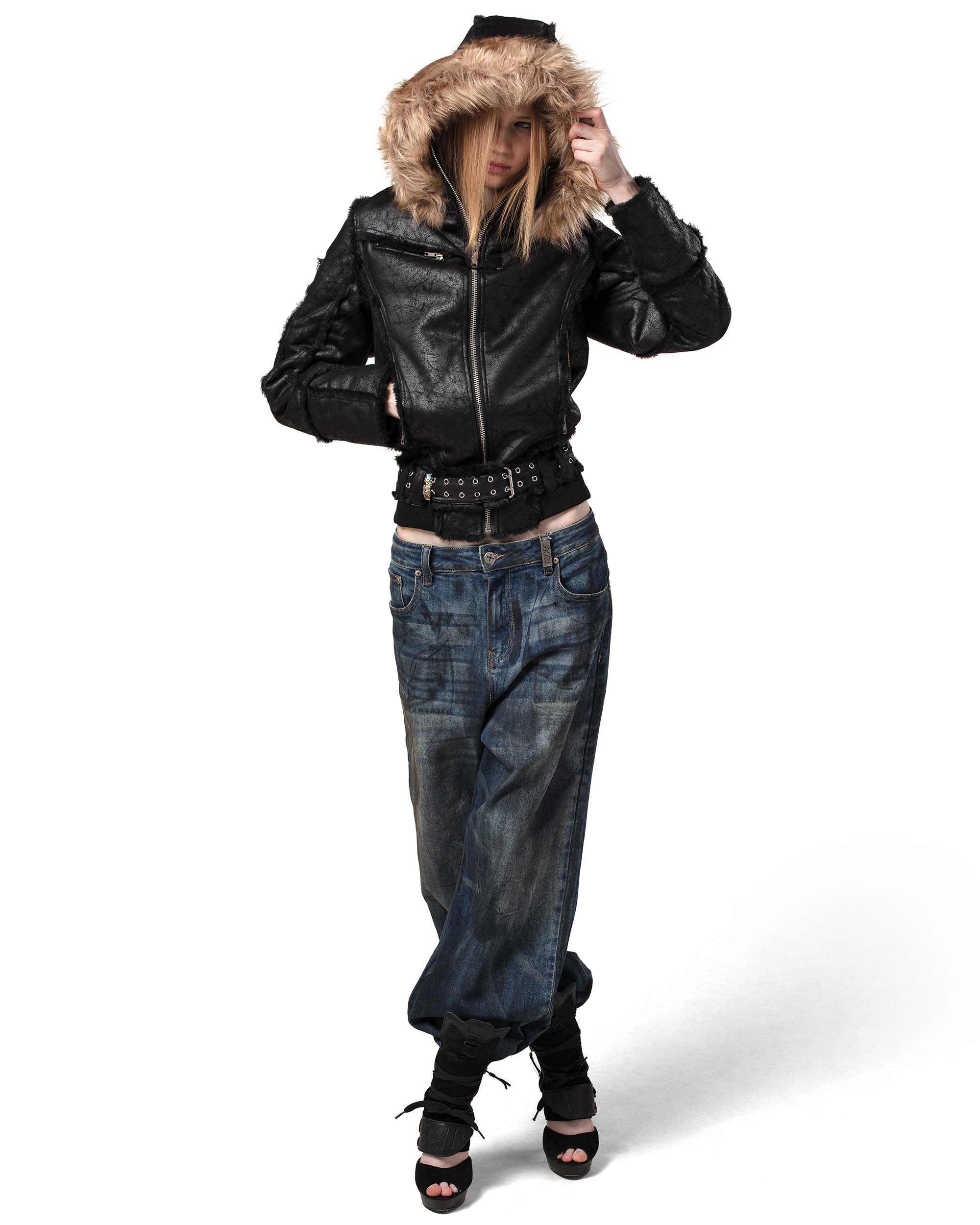 Black sheepskin jacket