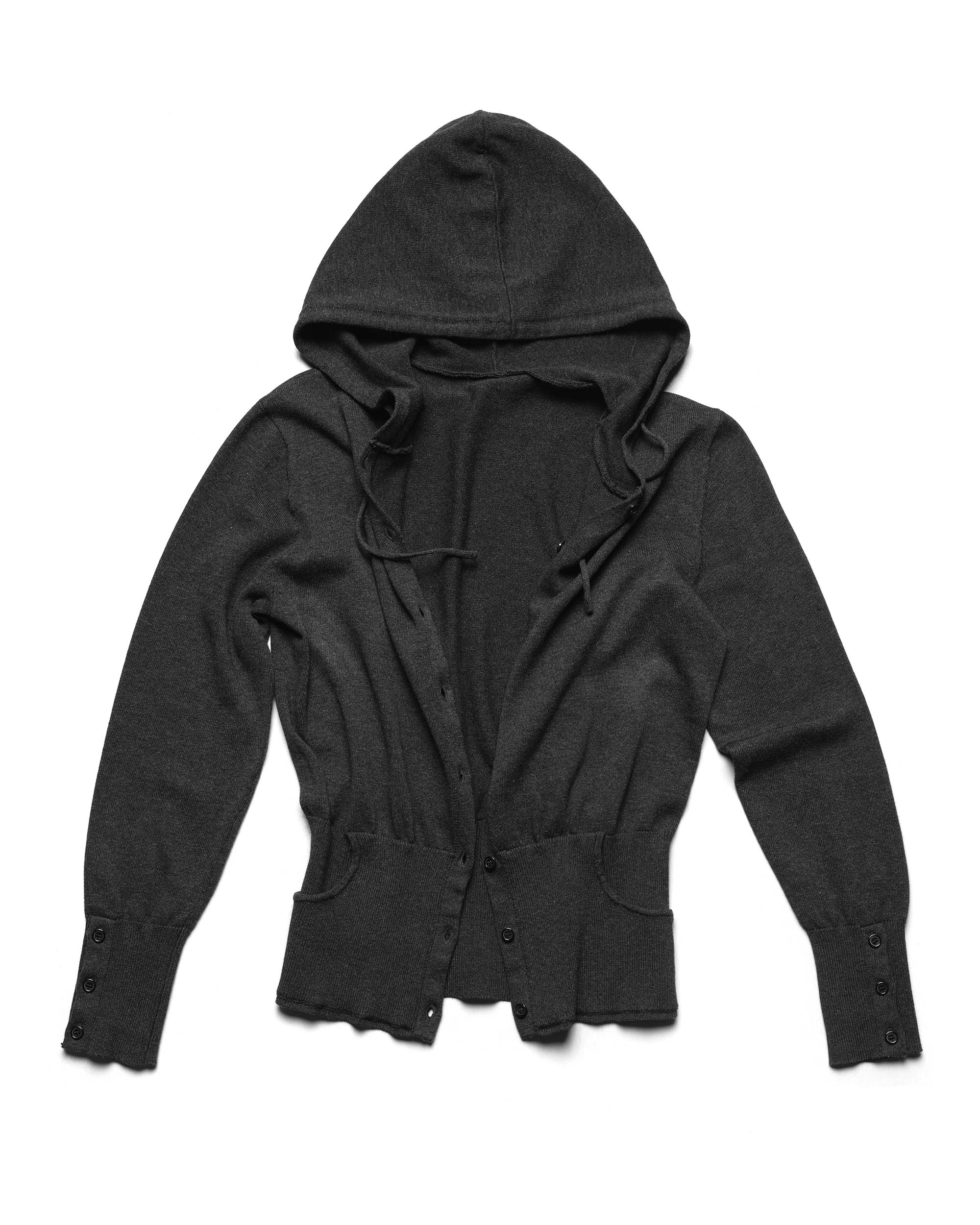 Fitted knit hoodie