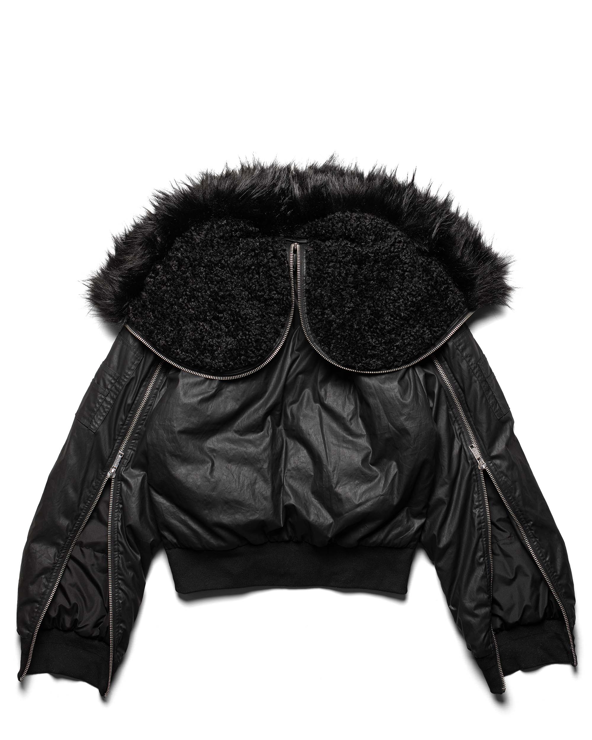Black waxed aviator bomber