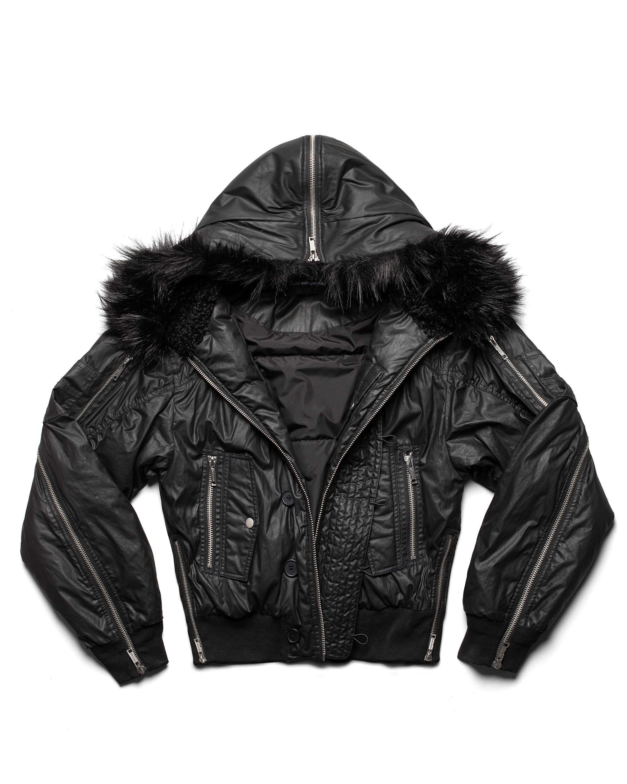 Black waxed aviator bomber