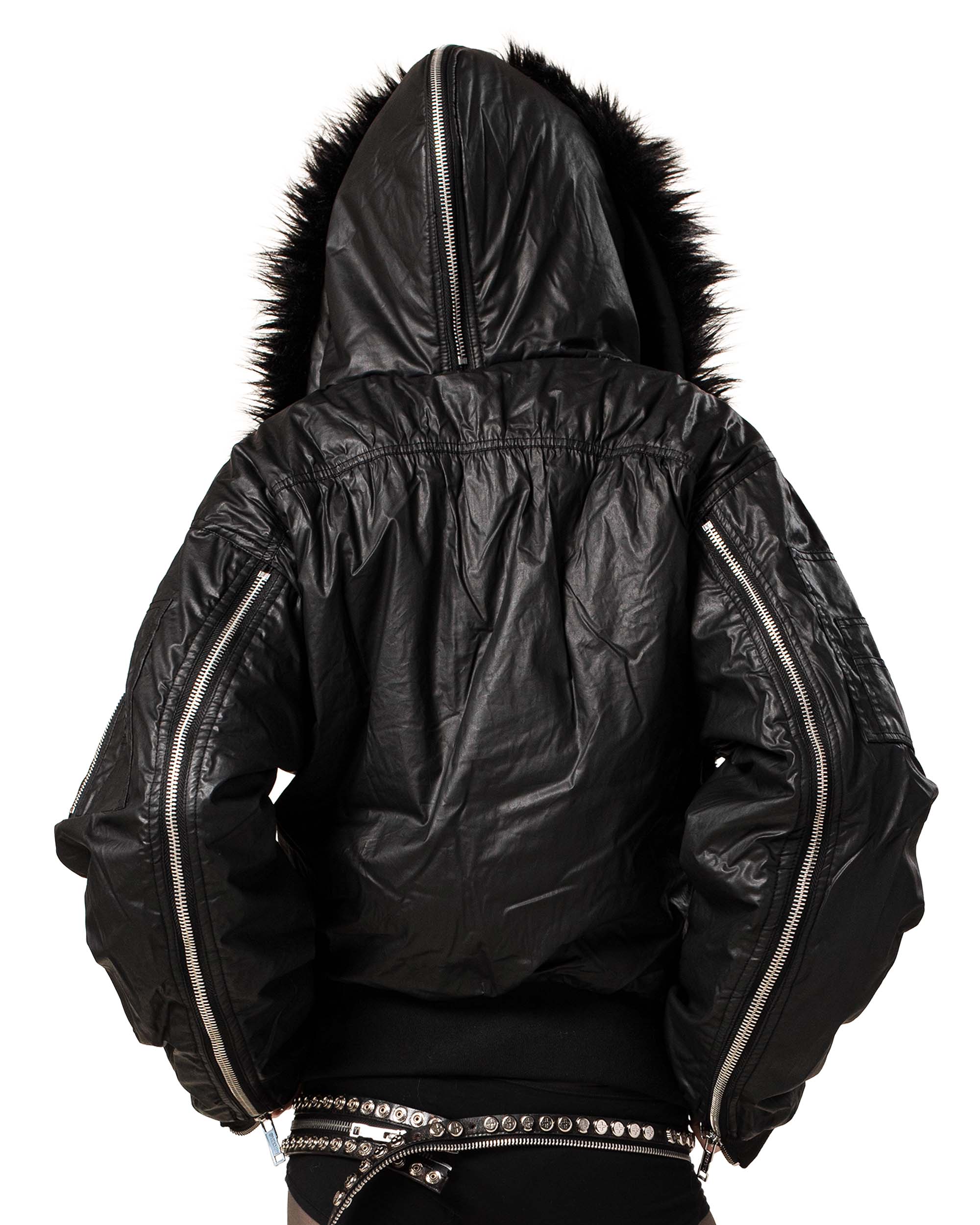 Black waxed aviator bomber