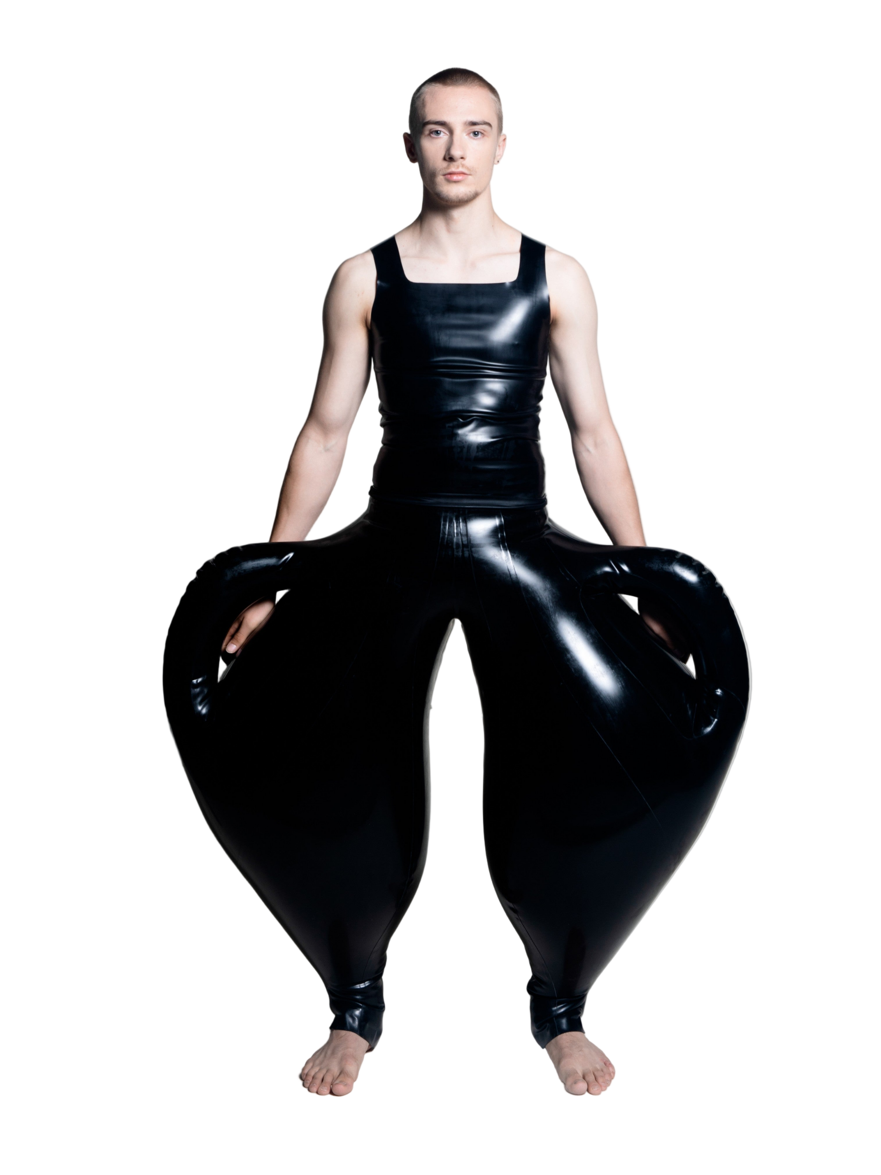 Black double handled inflatable trousers | harri exclusive