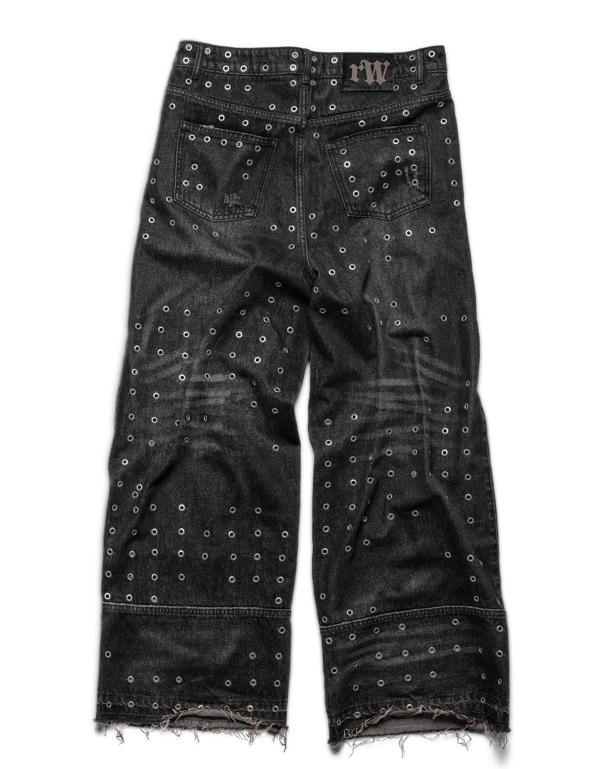 Black eyelet denim