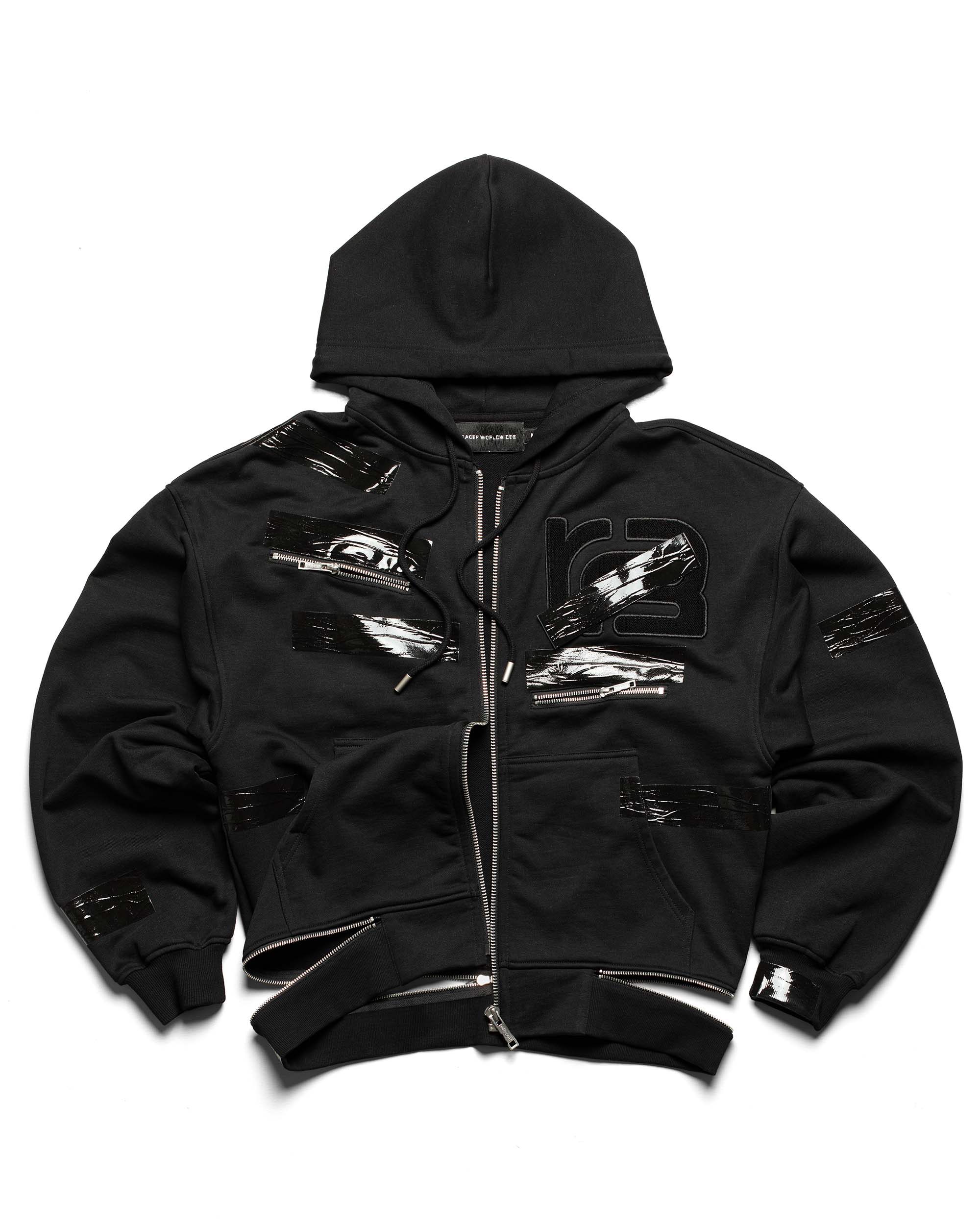 Racer x barragán tape zipped hoodie