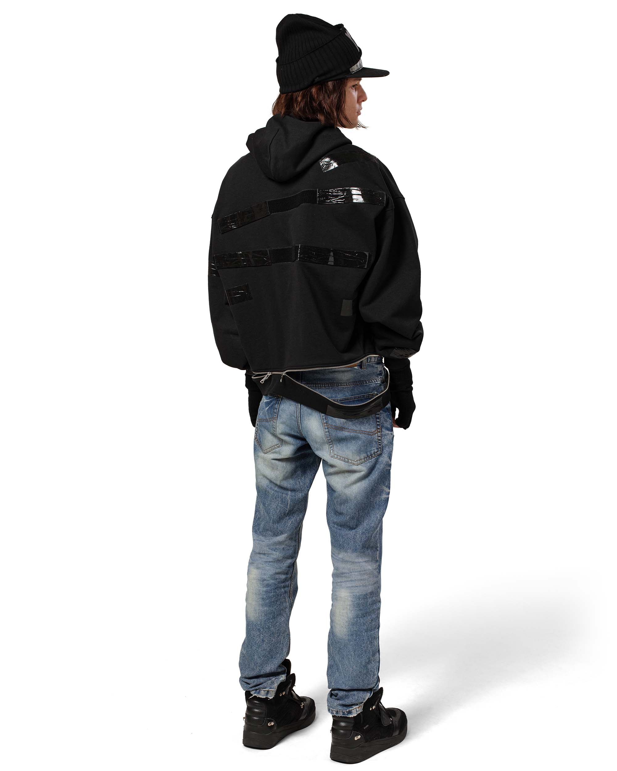 Racer x barragán tape zipped hoodie