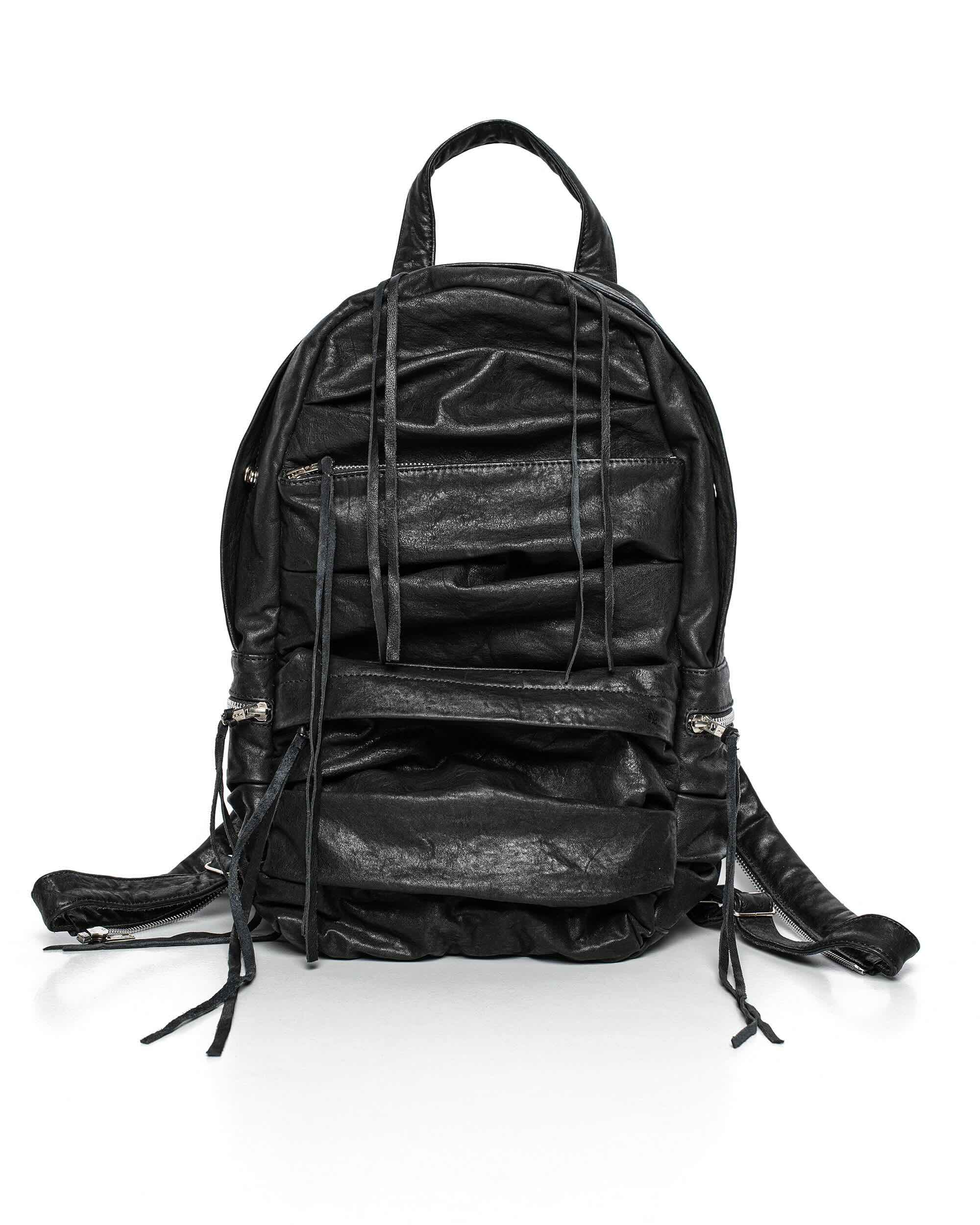 Split strap leather backpack